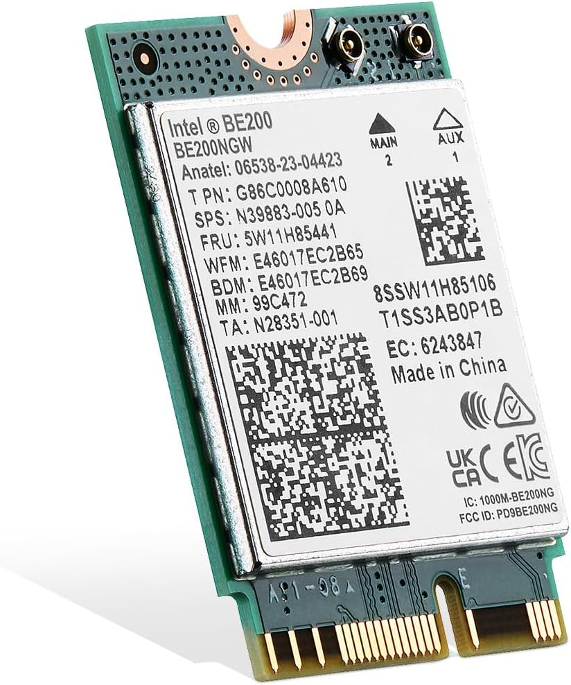 Wifi7 Card M.2 BE200 Wifi Network Adapter, Intel BE200NGW Chip Bluetooth 5.4, 8774Mbps Tri-Band 2.4Ghz/5Ghz/6Ghz OFDMA & MU-MIMO, for Laptop Windows 10/11 image number 6