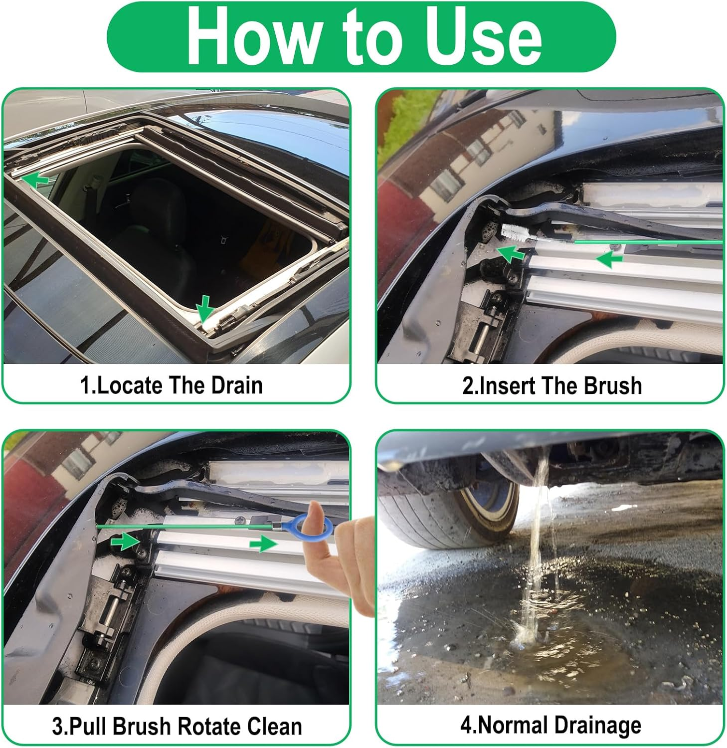 Auto Sunroof Drain Cleaning Tool, 196 Inch Flexible Tube Cleaning Brush, Flexible Drain Brush Extra Long Pipe Cleaners for Car, Car Sunroof Drain Hole Cleaner for Drains, Sewers, Windshields image number 4