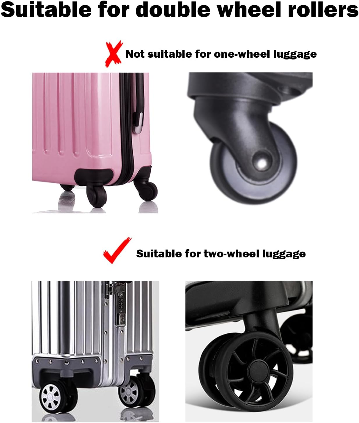 Luggage Suitcase Wheels Cover - Silicone Suitcase Wheel Covers,Travel Accessories, Luggage Spinner Wheel Silicone Protective Cover for 2.17-2.68 Inches Luggage Wheels Hoffti image number 1