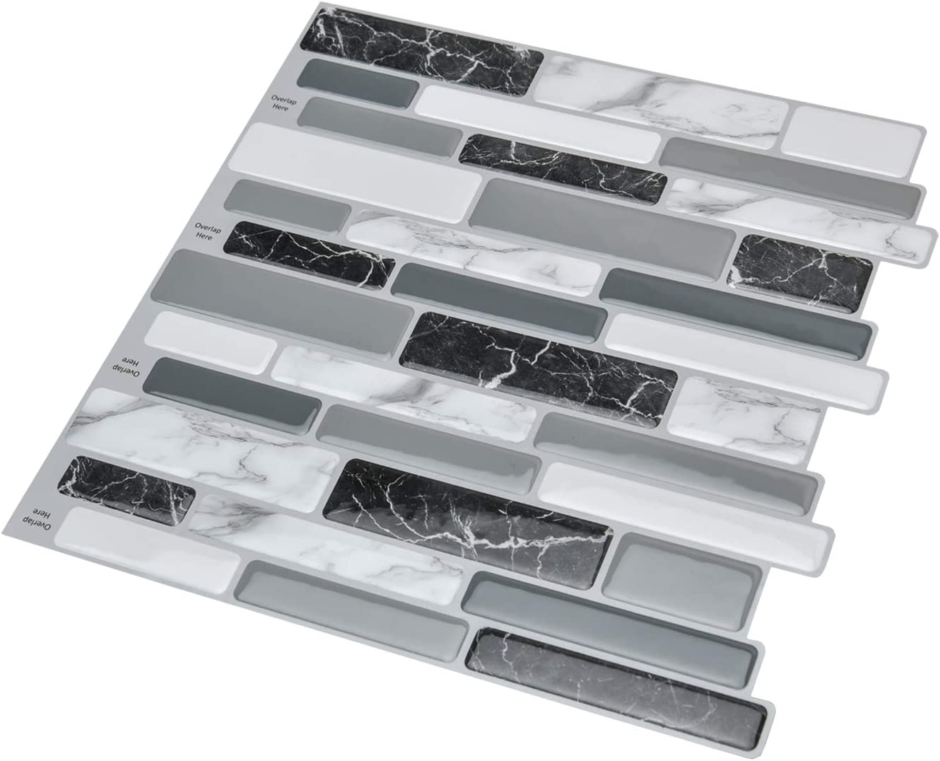 Art3D 10 Sheet Peel and Stick Backsplash, Self Adhesive Subway Tiles, Stick on Wall Tile for Kitchen Backsplash, 30Cm X 30Cm, Grey image number 2