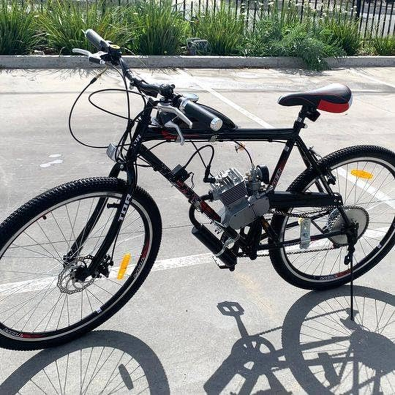 TDR 80Cc Motorized Bicycle Engine Kit 2 Stroke Air Cooled Petrol Push Bike off Road 2L Tank CDI Ignition Muffler Clutch Chain Throttle Sprocket image number 3