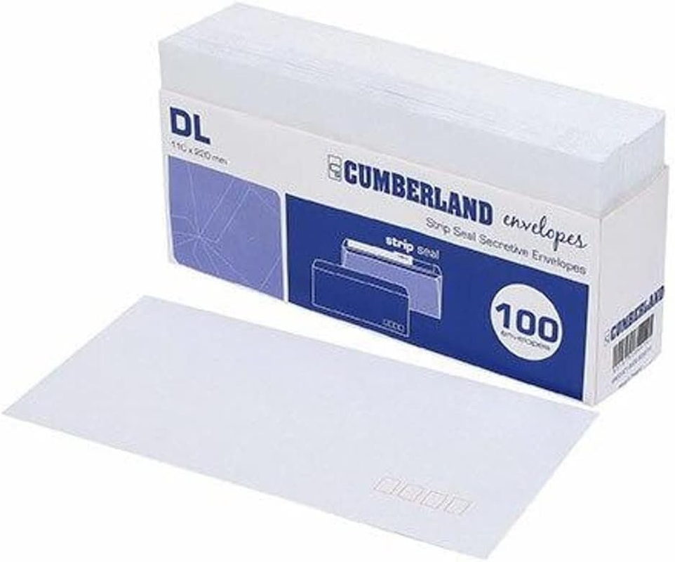 Cumberland DL Strip Seal Secretive Postcode Envelopes 1000 Pack White 903316