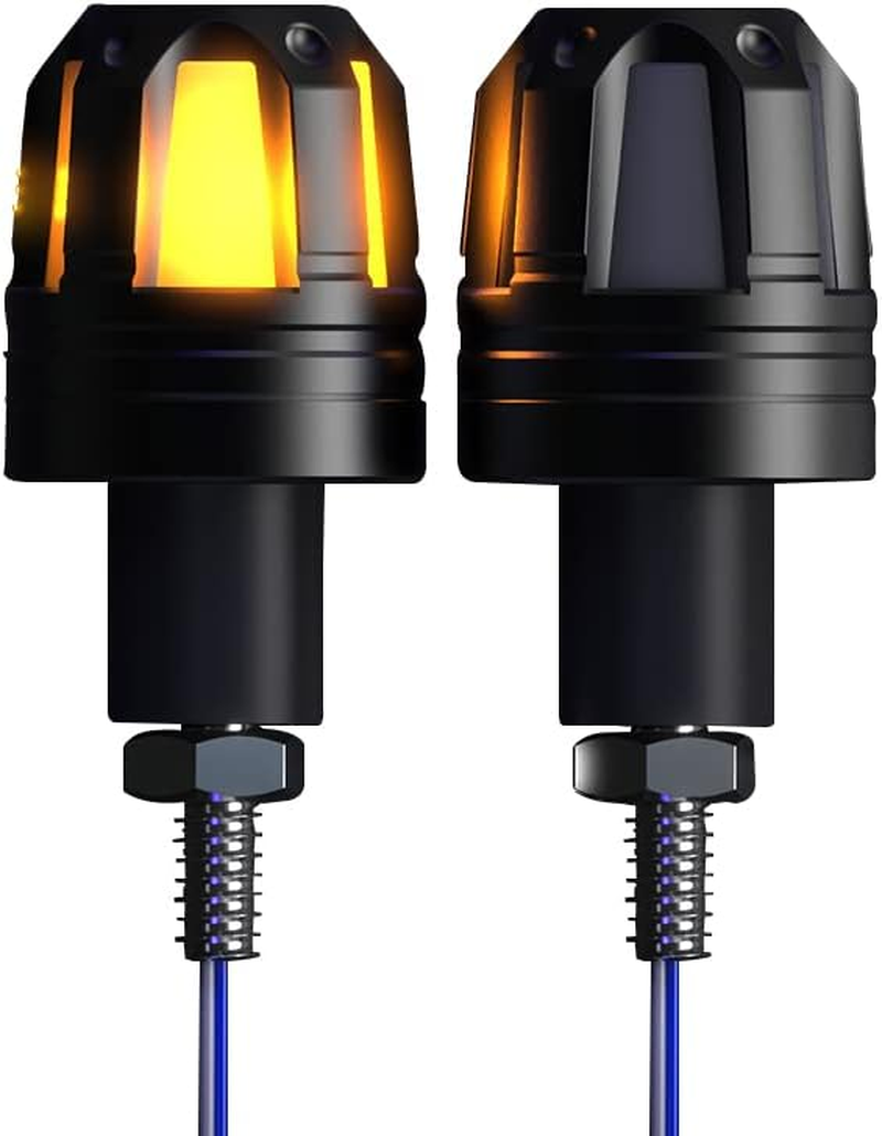 TOTMOX Universal 7/8"(22Mm) Handlebar Grip Bar Plug Light, Motorcycle Turn Signal, Daytime Running Light, Bike Strobe Side Marker, 2 PCS LED Handle End Mount Lamp, Blinker Light, Amber White Light image number 5