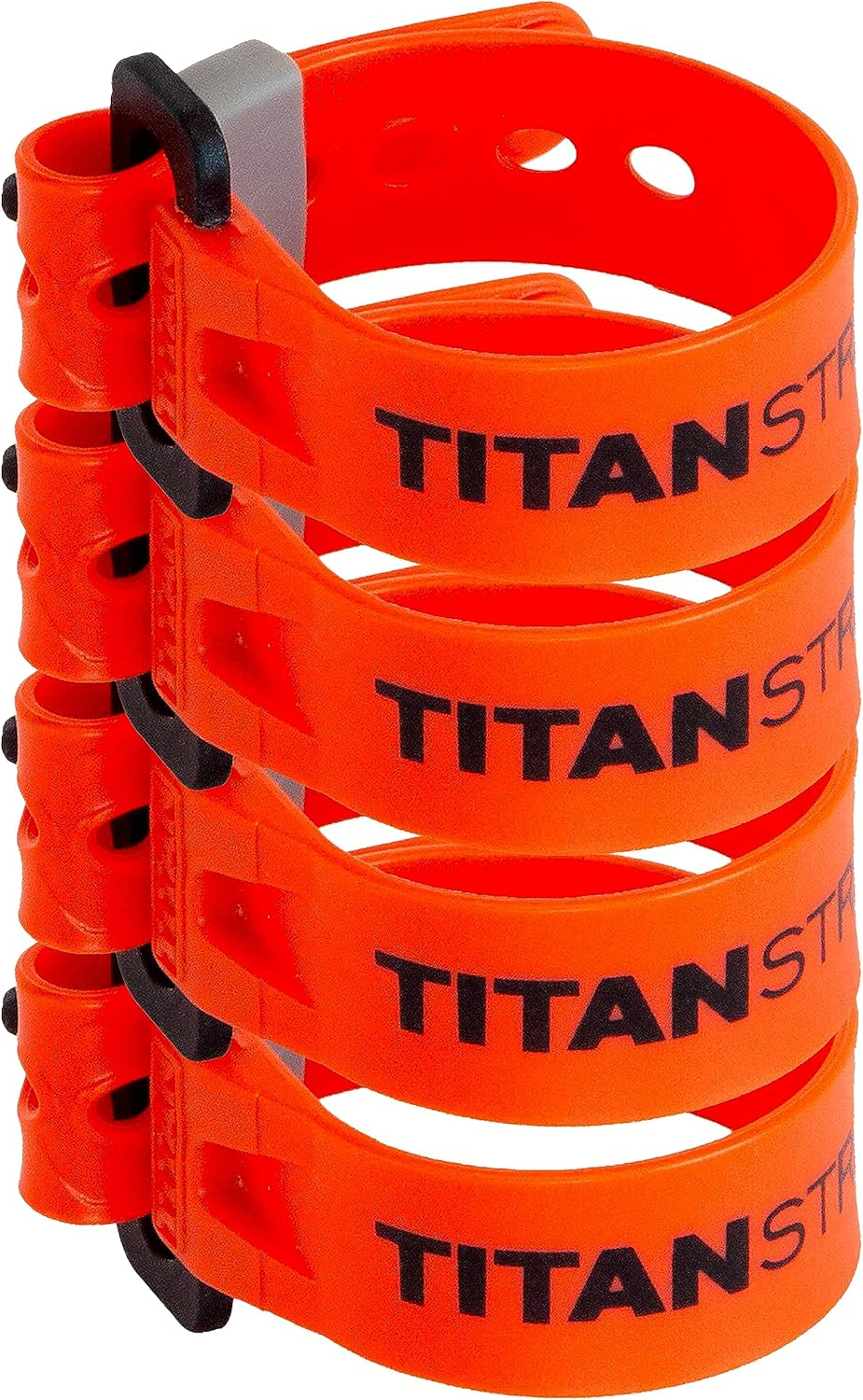 Titan Utility Straps &ndash; Safety Strap Set to Secure Splits, Cargo Bikes, Garden Hoses, Wood Working Projects &ndash; 60 Lb. Working Load, 18" Length, Fluoro Yellow, 4-Pack