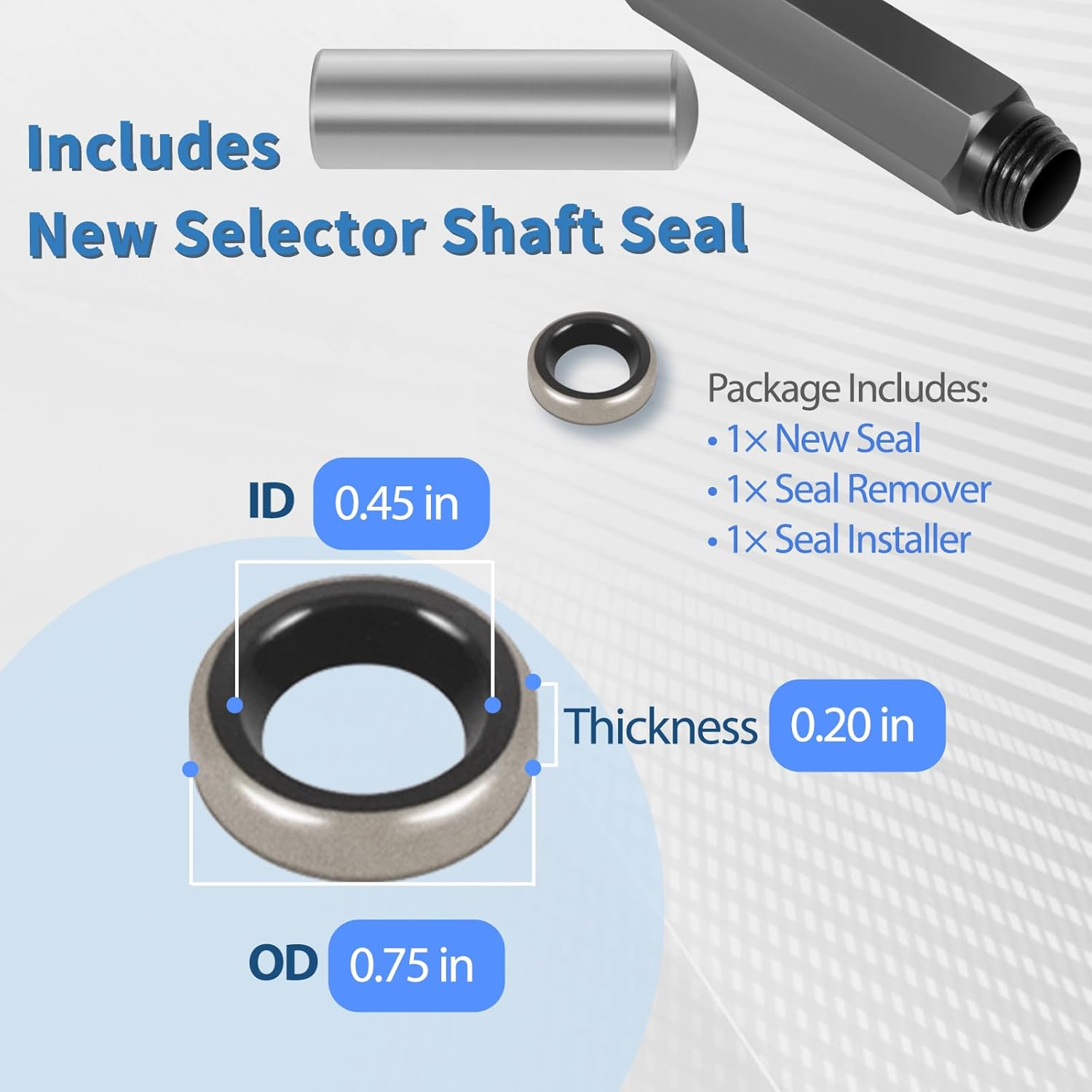 Transmission Shifter Seal Remover & Installer Tools Set with New Seal, Fit for GM 4L60E 4L80E Auto Transmission, for Chevy Trucks with V6 and V8 Engines