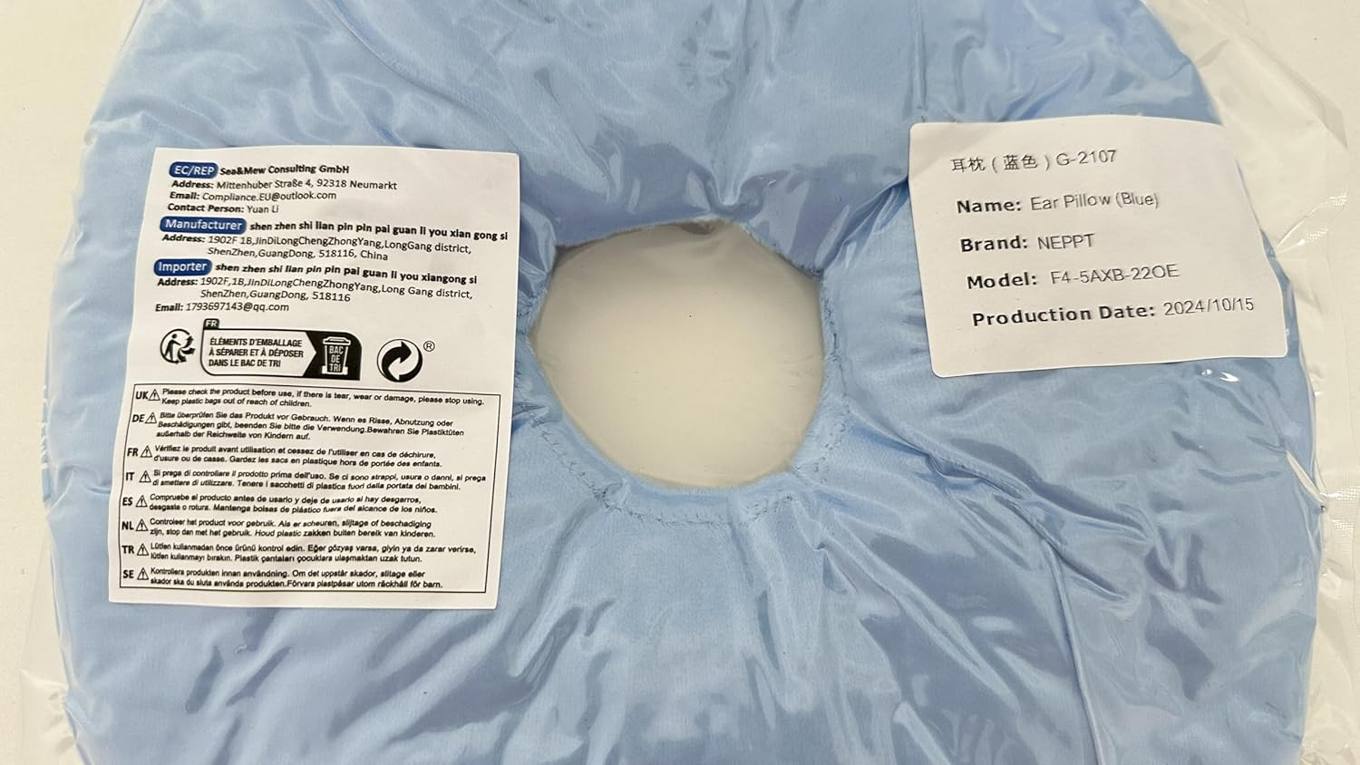 Piercing Ear Pillow for Side Sleepers with a Hole-Ear Inflammation Pain Relief Ear Cushions for Sleeping image number 3