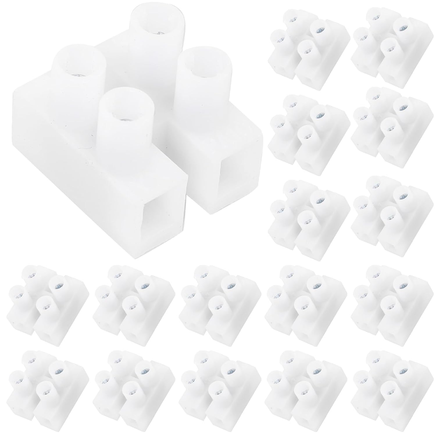 BAZEITFLOW 100Pcs 2-Pin 10A Screw Type Quick Connect Terminals, Flame Retardant Small Wire Connectors Kit for Electrical Cable Wiring and Power Line Connections image number 4