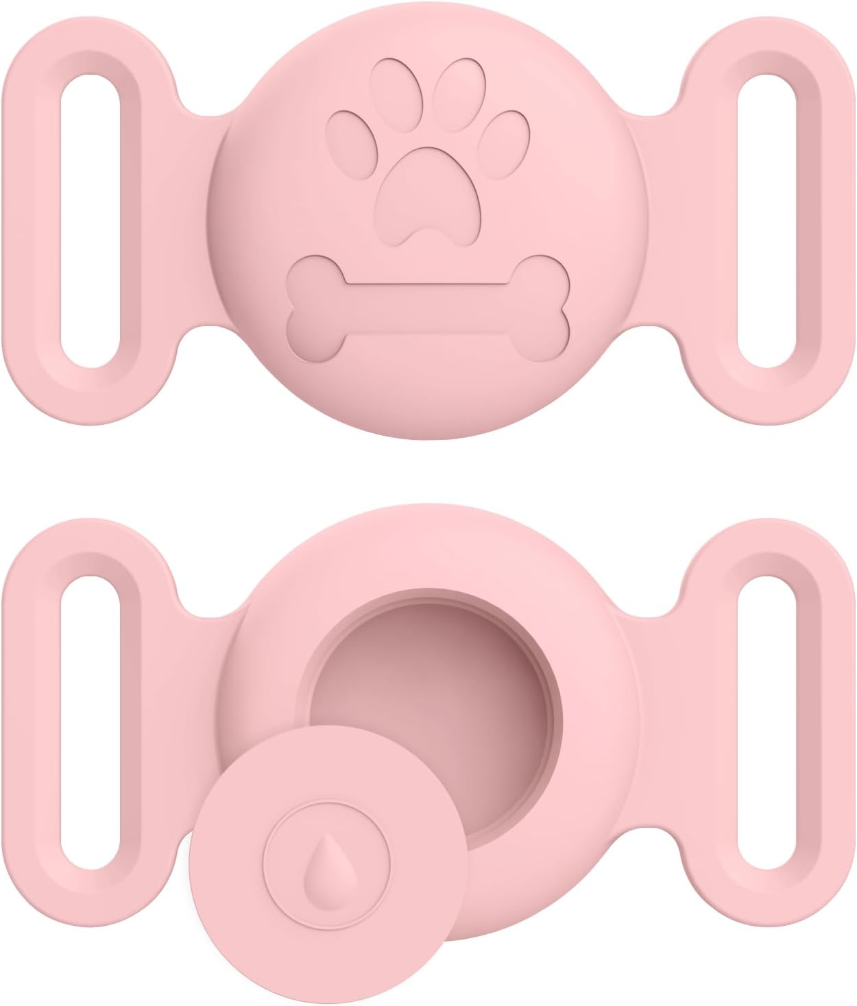 Leonids for Airtag Dog Collar Holders, Anti-Scratch Silicone Case for Apple Airtag for Dog (Black, Large for Dog)