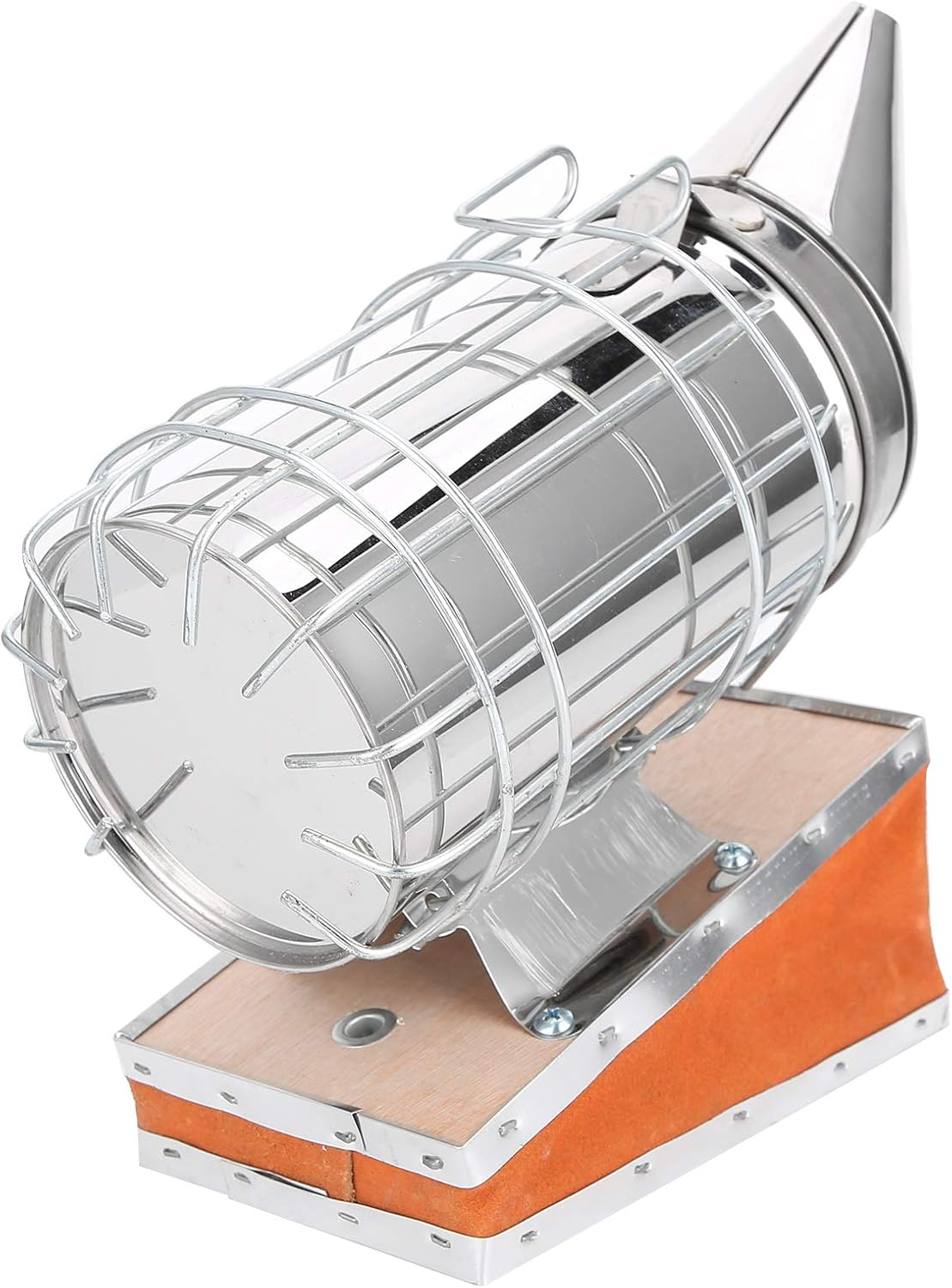 Stainless Steel Beekeeping Smoker, Large Pro Bee Smoker with Red Cowhide Smoke Storage Part, Mounting Hook, Easy to Carry and Store, Beekeeping Equipment for Beekeeper image number 3