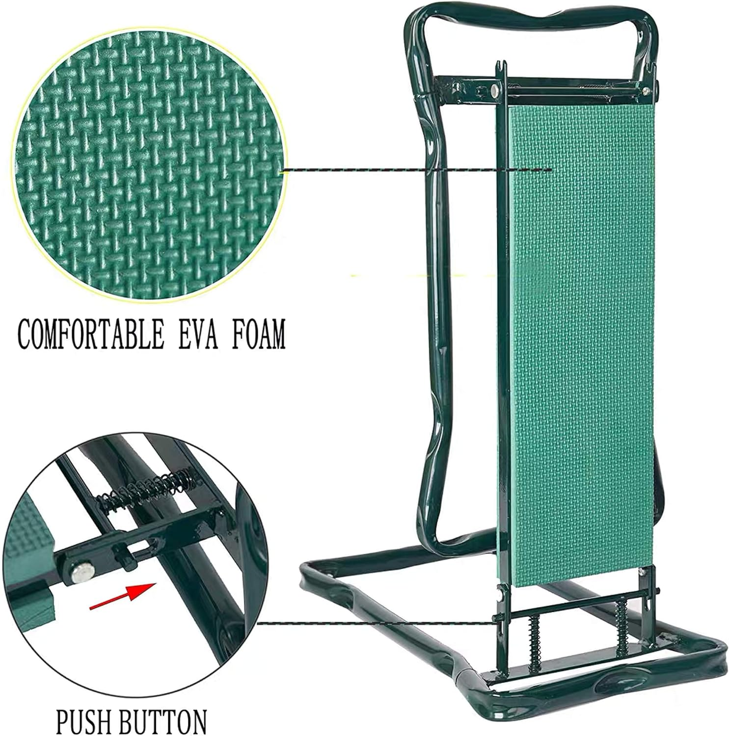 Garden Kneeler Seat, with Upgraded Thicken Kneeling Pad and 2 Large Tool Pouch, Foldable Stool 330Lb Capacity-Protects Your Knees, Clothes from Dirt & Grass Stains (Light Green-1Bag) image number 4