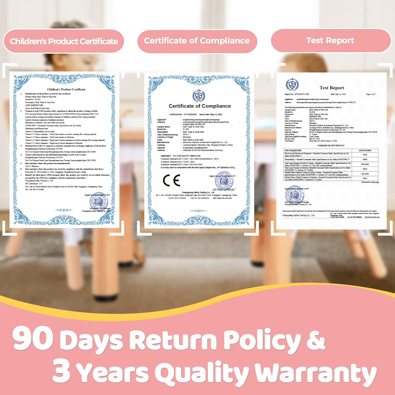 FUNLIO Kids Table and 2 Chairs Set, Height Adjustable Toddler Table and Chair Set for Ages 3-8, Easy to Wipe Arts & Crafts Table, for Classrooms/Daycares/Homes, CPC & CE Approved (3Pcs Set) - Pink image number 4