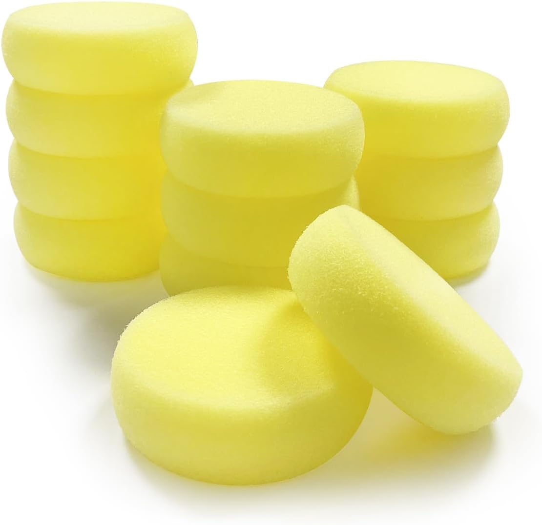 BEZANU Paint Sponge Applicator, 12 PCS round Sponge Painting Tools for Art Crafts, Ceramics, Clay, Painting (7 X 3Cm/2.75 X 1.18In)