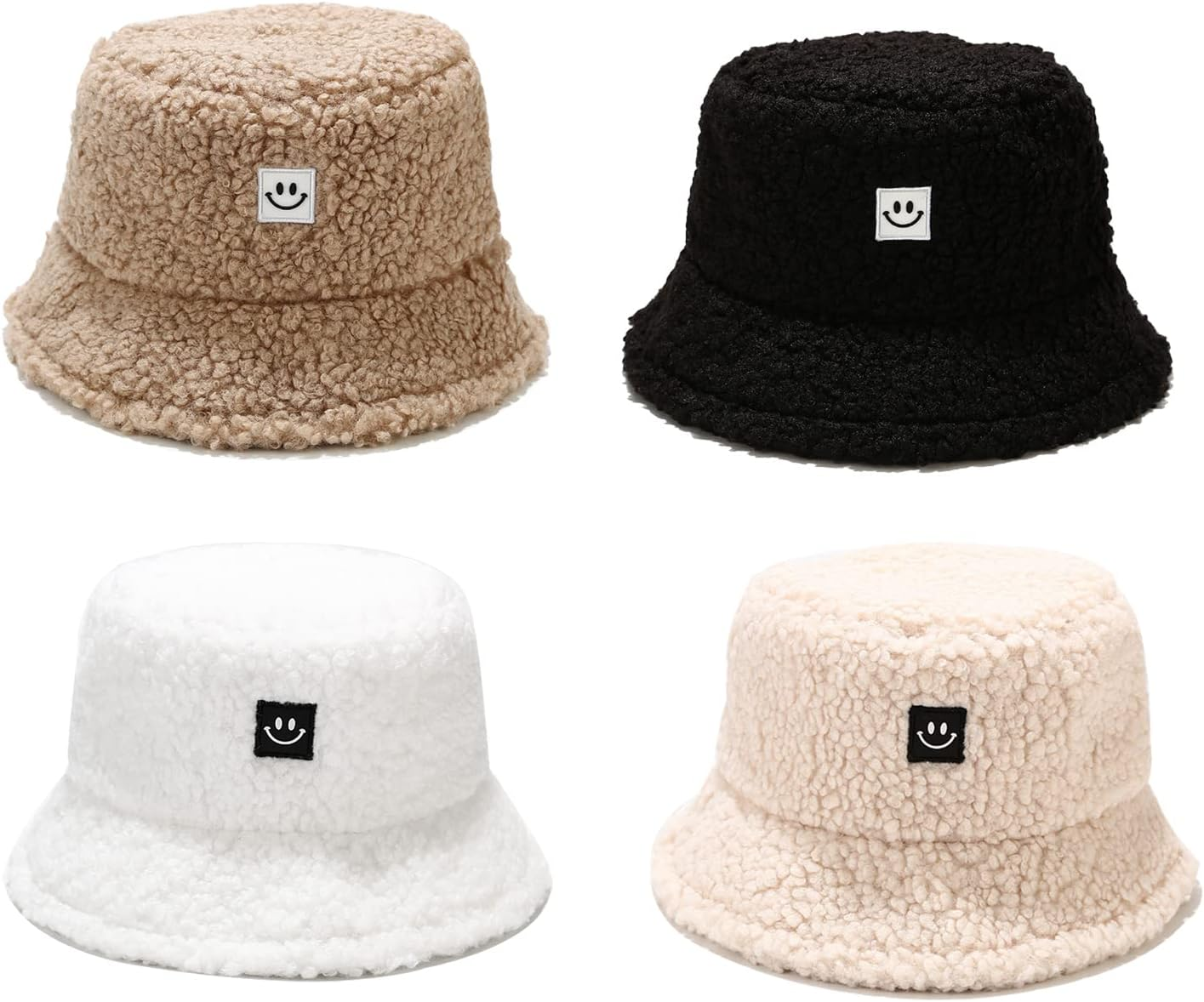 Winter Plush Fuzzy Bucket Hat Faux Fur Shearling Fisherman Hats for Women image number 2