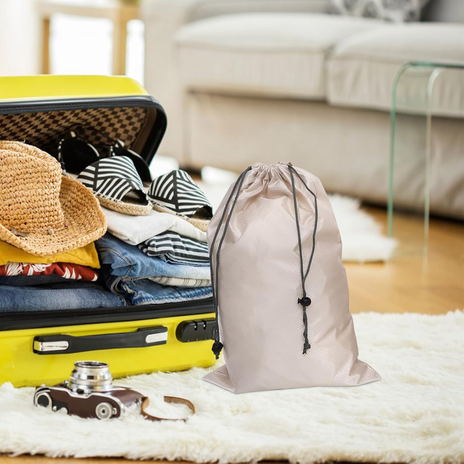 CONGARTENO 6Pcs Suitcase Packing Cubes Travel Organiser Bag Compression Packing Cubes Luggage for Bags for Travel Women-Friendly image number 4