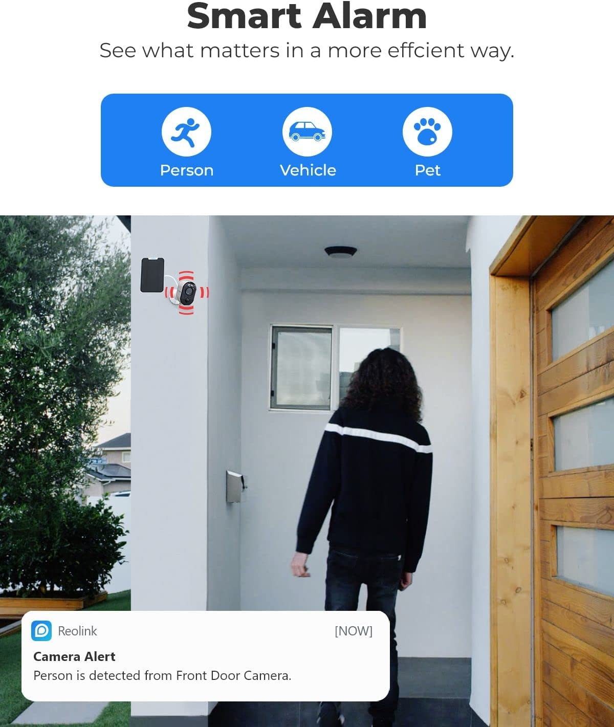 Reolink Spotlight Battery/Solar Powered Wireless Security Camera, 2.4/5Ghz Dual-Band Wifi, 5MP Color Night Vision, Human/Vehicle/Pet Smart Detection, Argus 3 Pro with Solar Panel image number 3