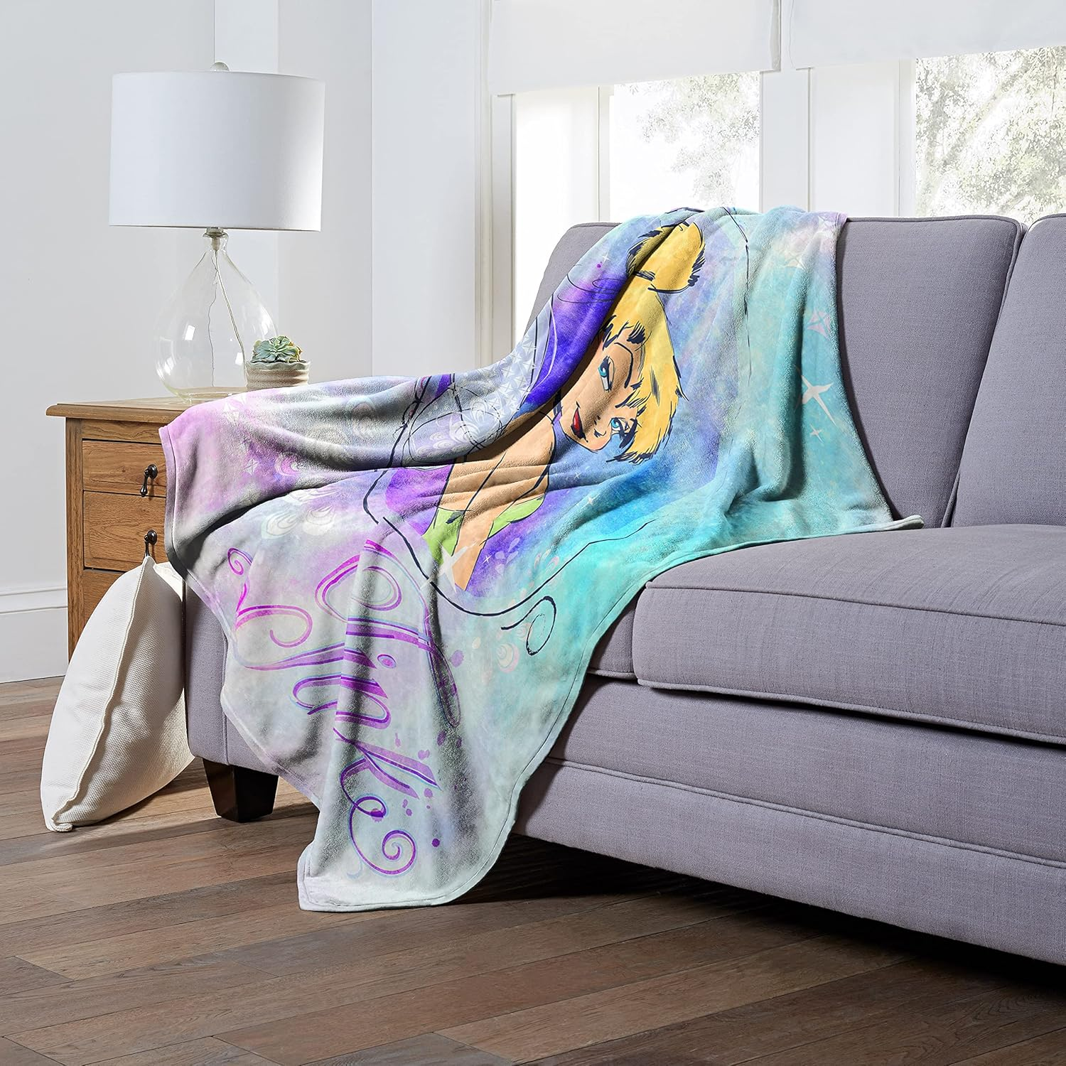 Northwest Fairies Silk Touch Throw Blanket, 50" X 60", Cosmic Tink - Botanical Pixie image number 4