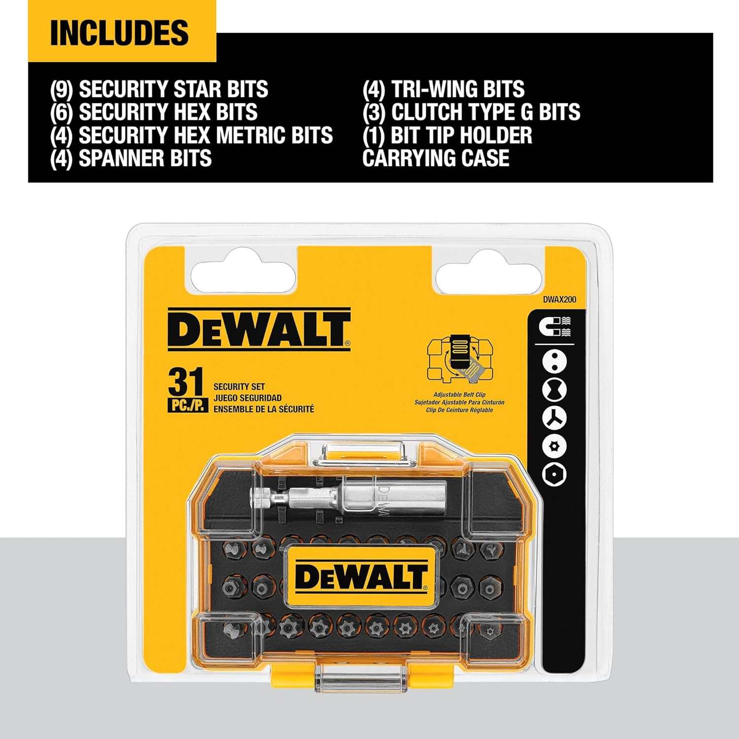 DEWALT DWAX200 Security Screwdriving Set, 31-Piece