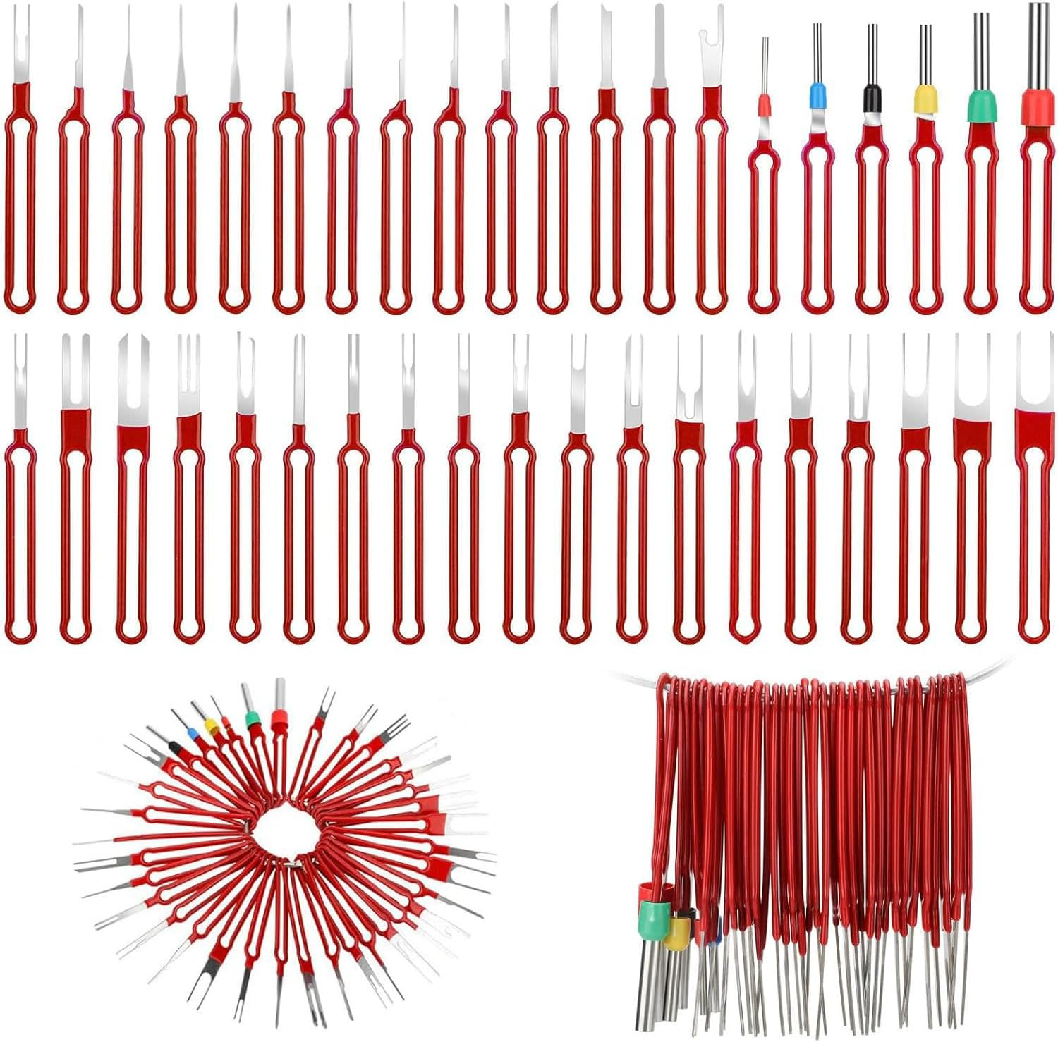 IONPSHG 39Pcs Wire Harness Removal Toolterminal Ejector Kit Car Terminal Wire Harness Pin Extractor Tool Wiring Tools Connector Tools Electrical Terminal Removal Kit Terminal Extractor Tool image number 5
