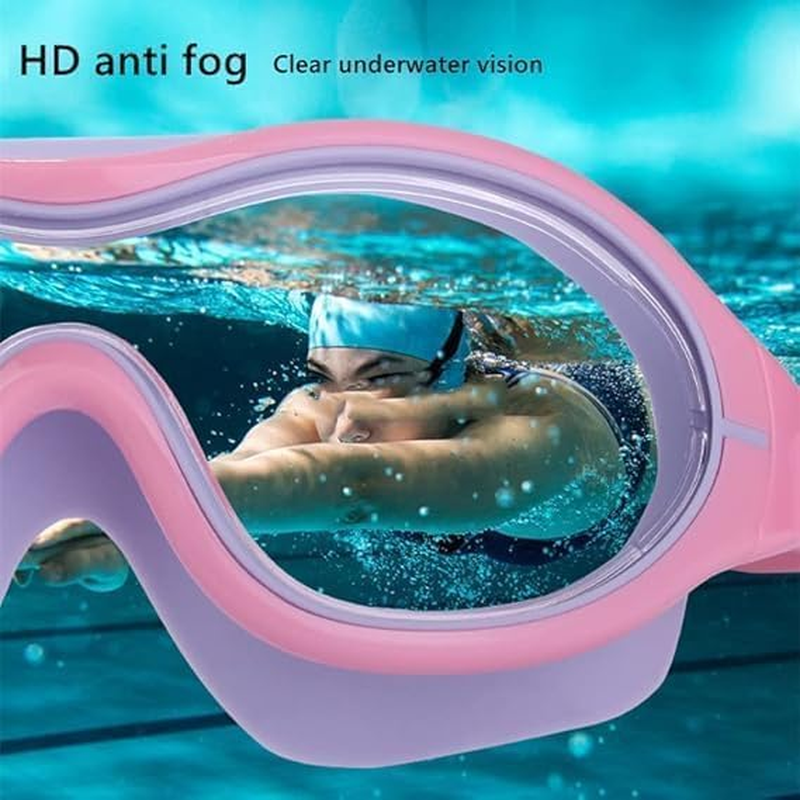 EASYNICE Large Frame Swimming Goggles Waterproof Anti-Fog Swimming Goggles Swimming Diving Glasses Adjustable Swimming Goggles Female Male Sports Glasses image number 4