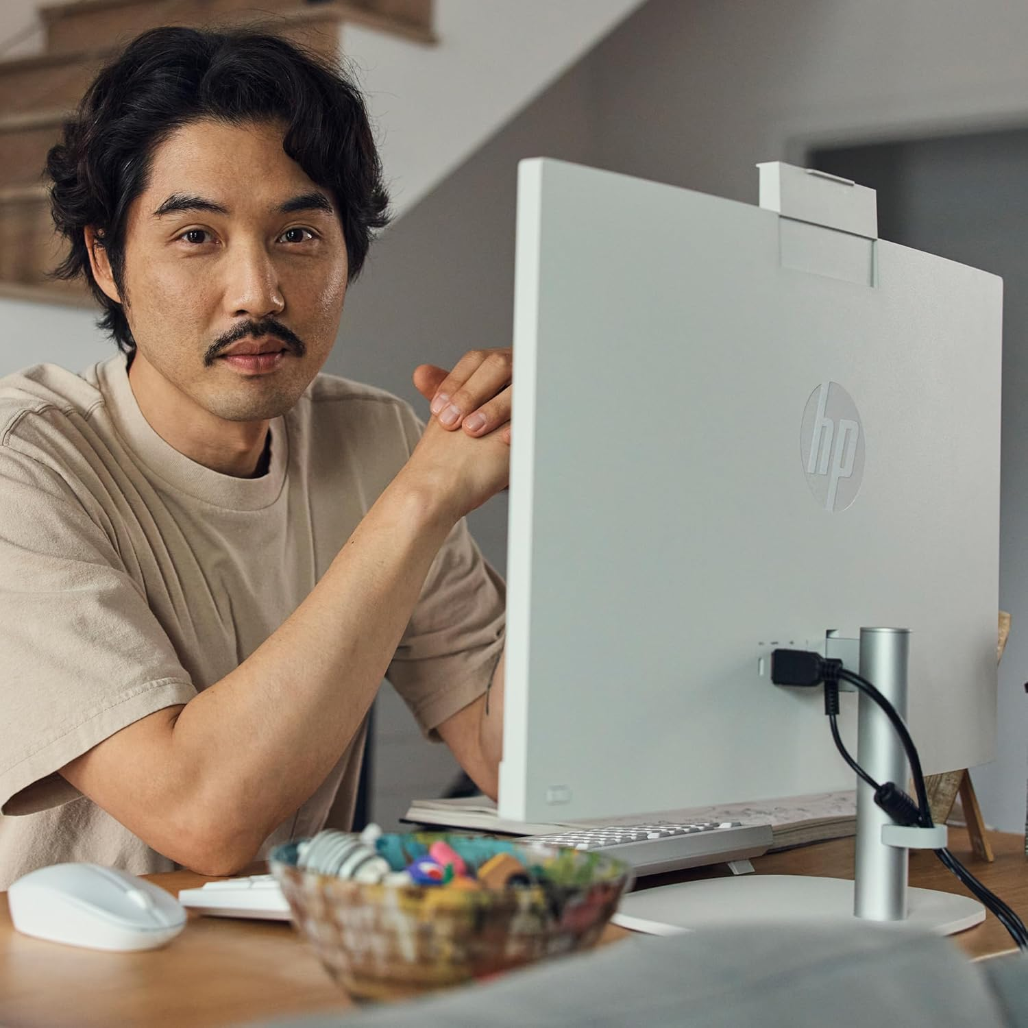 HP All-In-One Desktop PC, 23.8" FHD IPS Display, Intel Core Ultra 7 Processor, 8GB DDR5 RAM, 512GB SSD, Windows 11 Home, Wi-Fi 6, Bluetooth 5.3, Dual Speakers, A9BW8PA image number 5