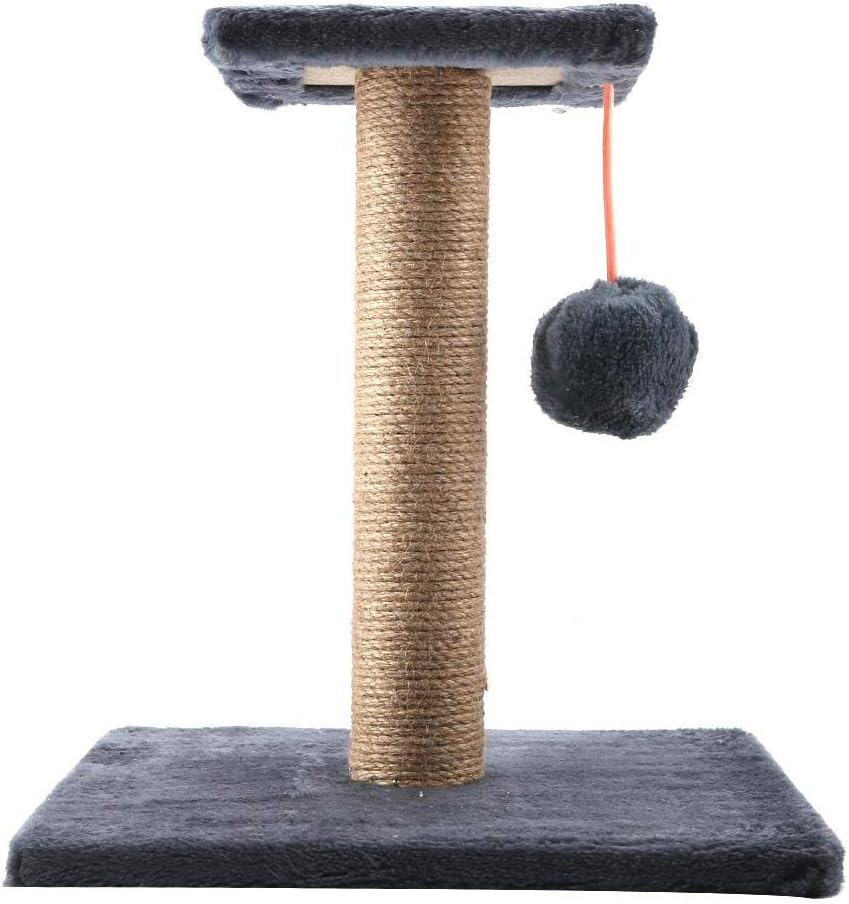 EVTSCAN Pet Cat Scratching Post, Cardboard Toy Claw Scratcher with Sisal Rope Small Cat Trees for Young and Adult Cats(深灰色) image number 1