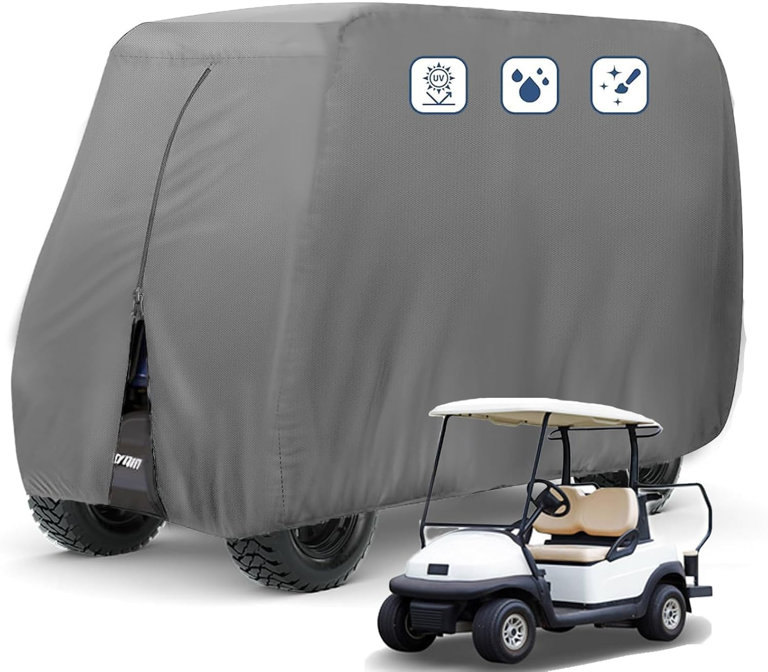 FLYMEI Golf Cart Covers, Waterproof 2/4/6 Outdoor Golf Cart Cover for EZ GO Club Car Yamaha Golf Carts, Sunproof Dustproof Club Car Cover Golf Cart Seat Covers