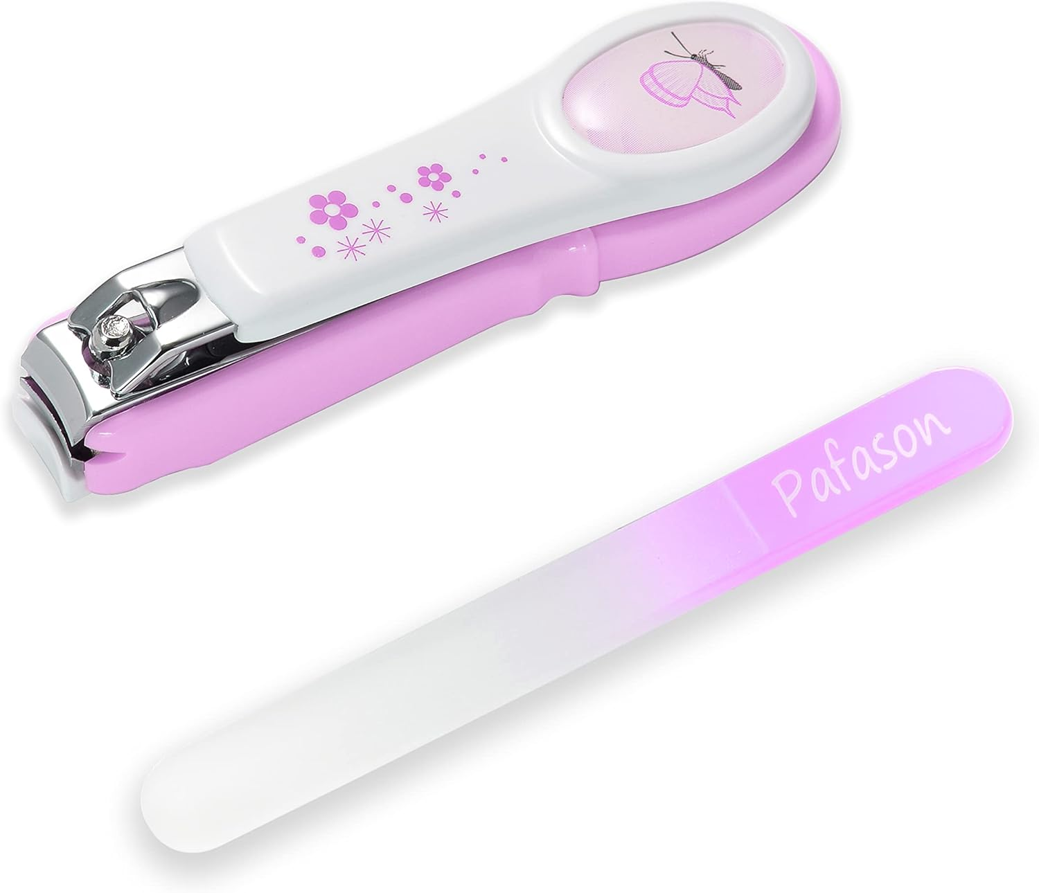 PAFASON Baby Safety Nail Clipper with Nail Catcher and Baby Glass Nail File, Czech Float Glass, Stainless Steel, Ideal for Young Children, Infant, Newborns, Babies,Toddlers