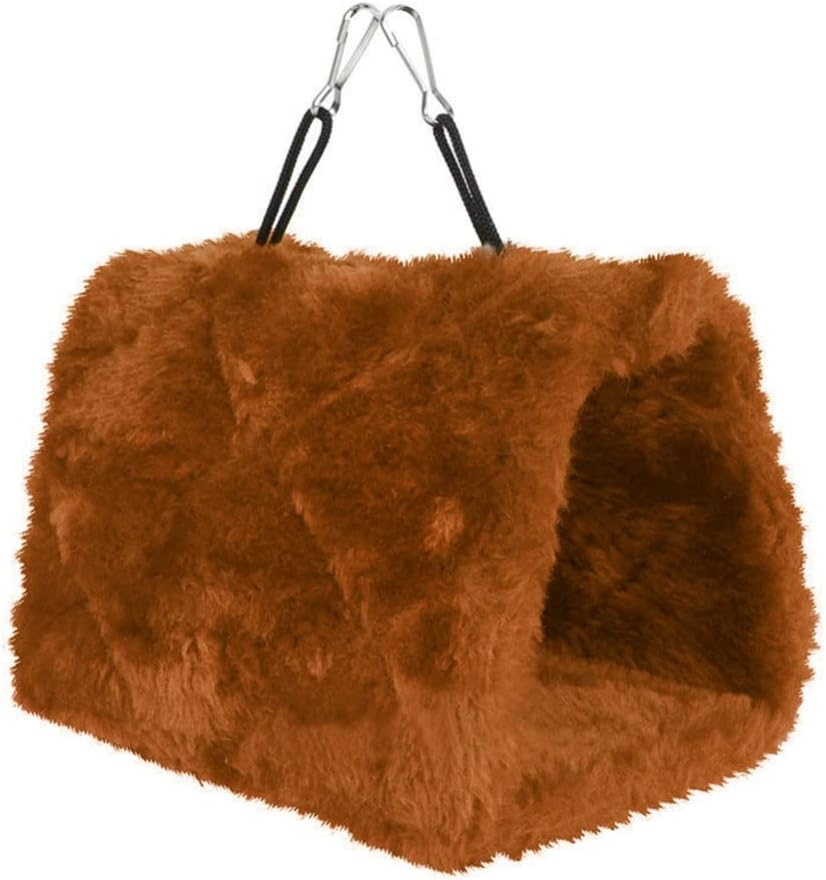 Bird Parrot Hammock Hut Practical Plush Snuggle Hanging Cave Cage Bed Tent Large (Gray)