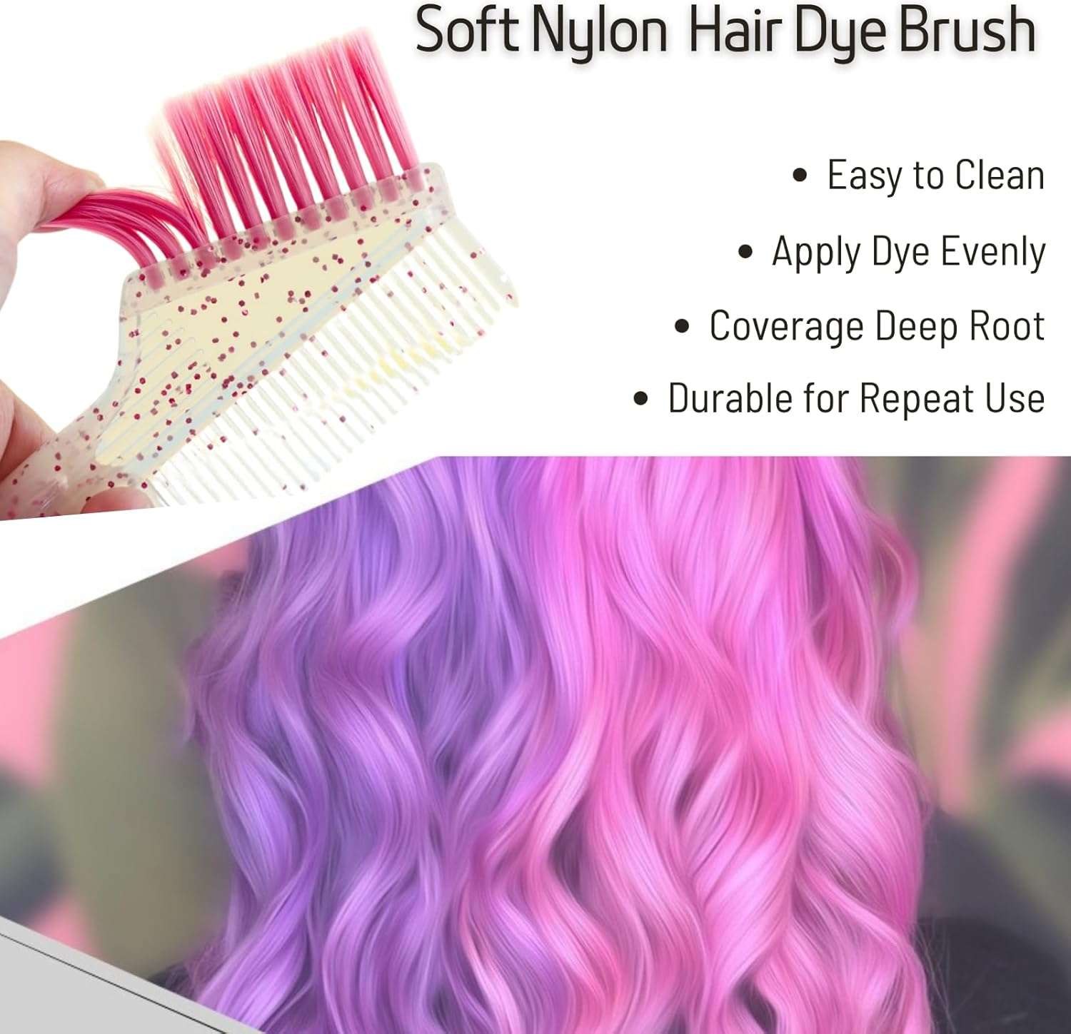 SIXHANS 10PCS Professional Hair Dye Kit -Salon Grade Coloring Tools with Pink Hair Dye Mixing Bowl, Dye Brushes&Comb, Gloves, Ear Protector & Clips for DIY Bleaching & Hair Coloring at Home