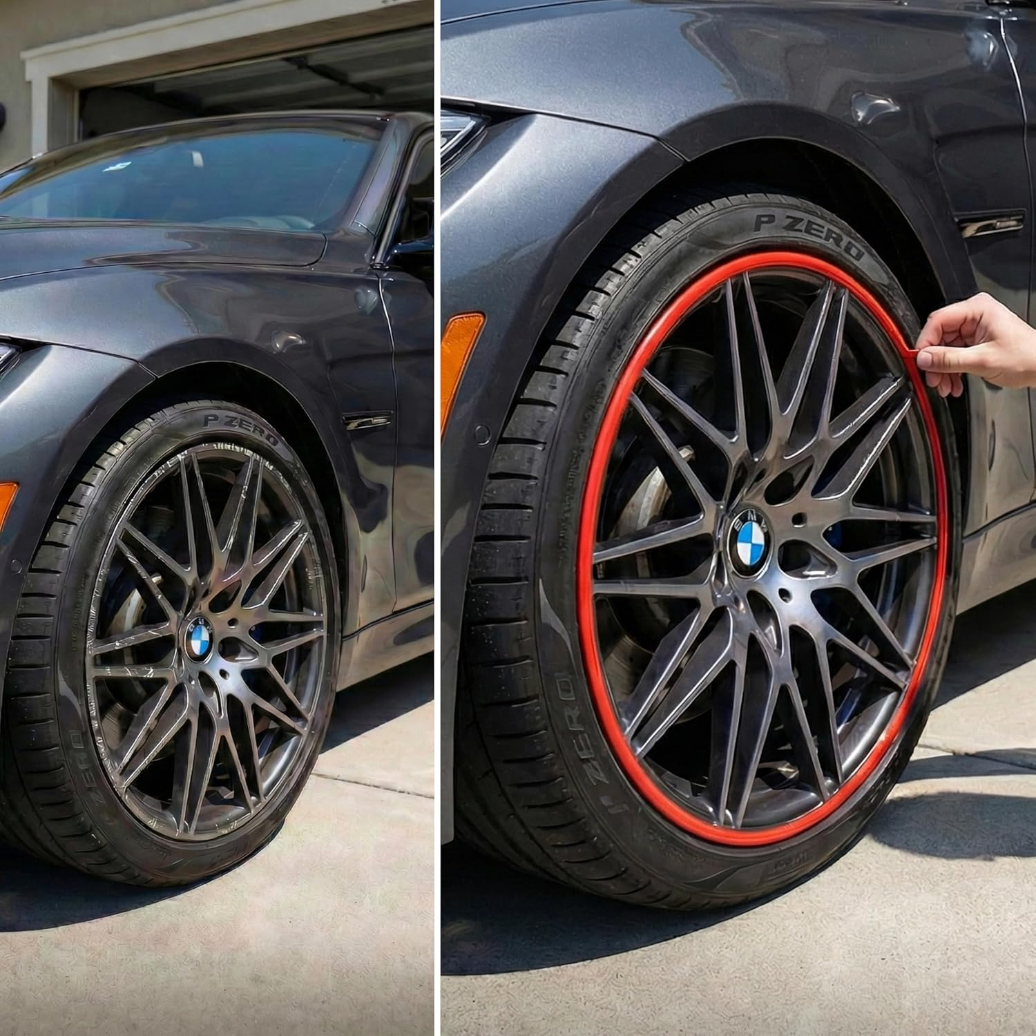 Rim Protector Kit - RED - Alloy Wheel Rim Guard - Set of 4 Rim Protectors Easy to Install