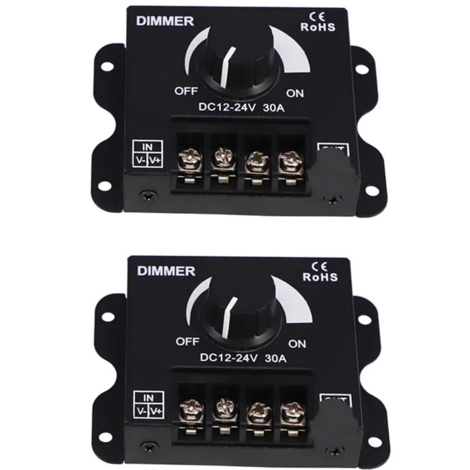 Clearhill LED Light Dimm Er Switch,Dc 12-24V Stepless Dimming Knob Adjustment, Aluminum Alloy Housing,Included Cover,Pwm Controller for Single Color LED Strips,50000H Service Life (2) image number 5