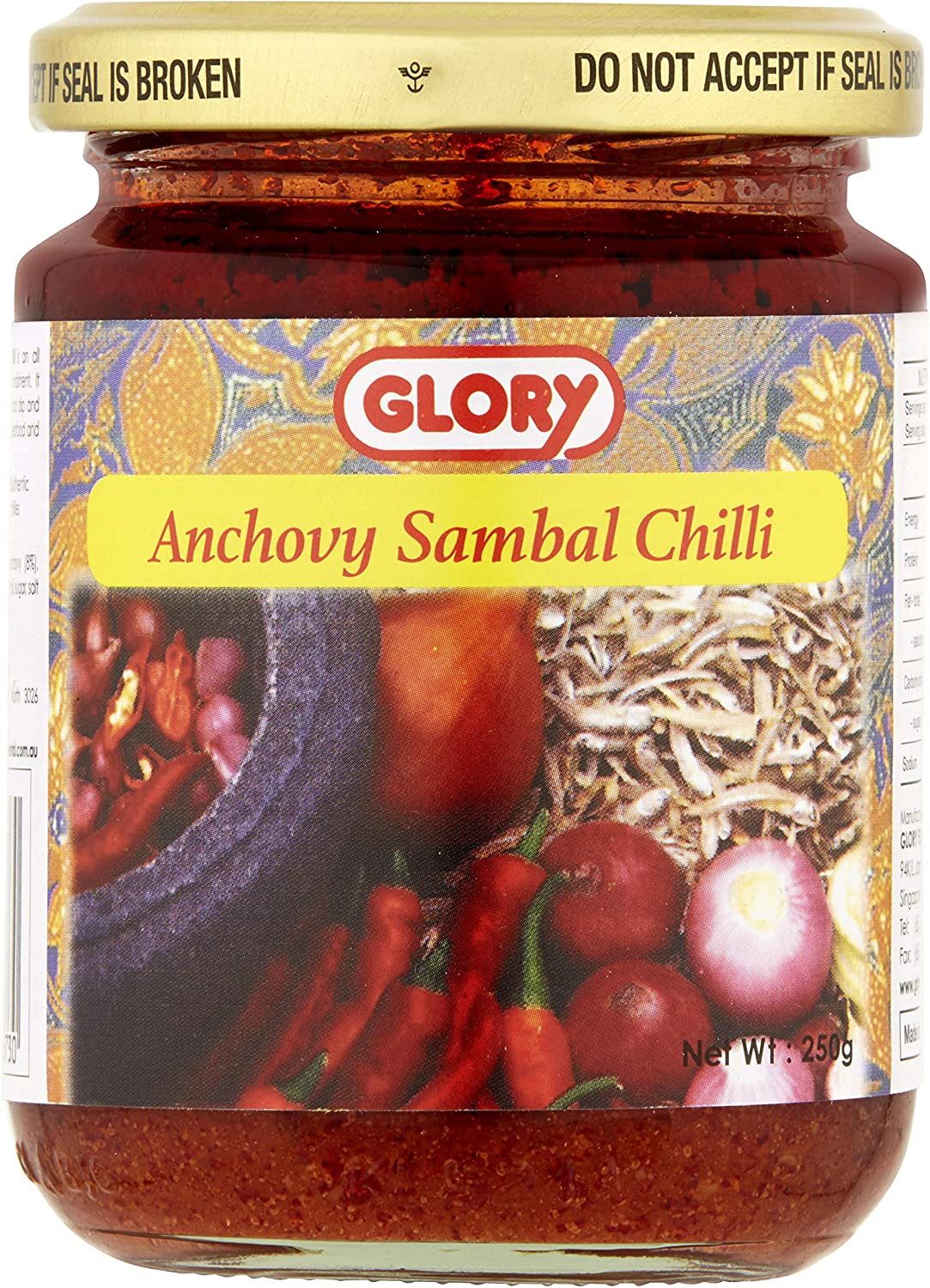Glory Anchovy Sambal Chilli Paste, 250 G