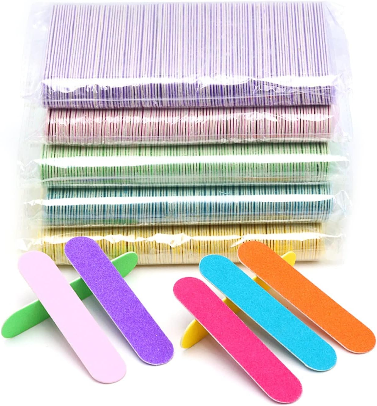 TRUSTTWO 500Pcs Double Side Nail Files Mini Wooden Sanding Buffer Block for Gel Polish Manicure Pedicure Salon Professional Nail Art Tool the New (Color : Pink) image number 2