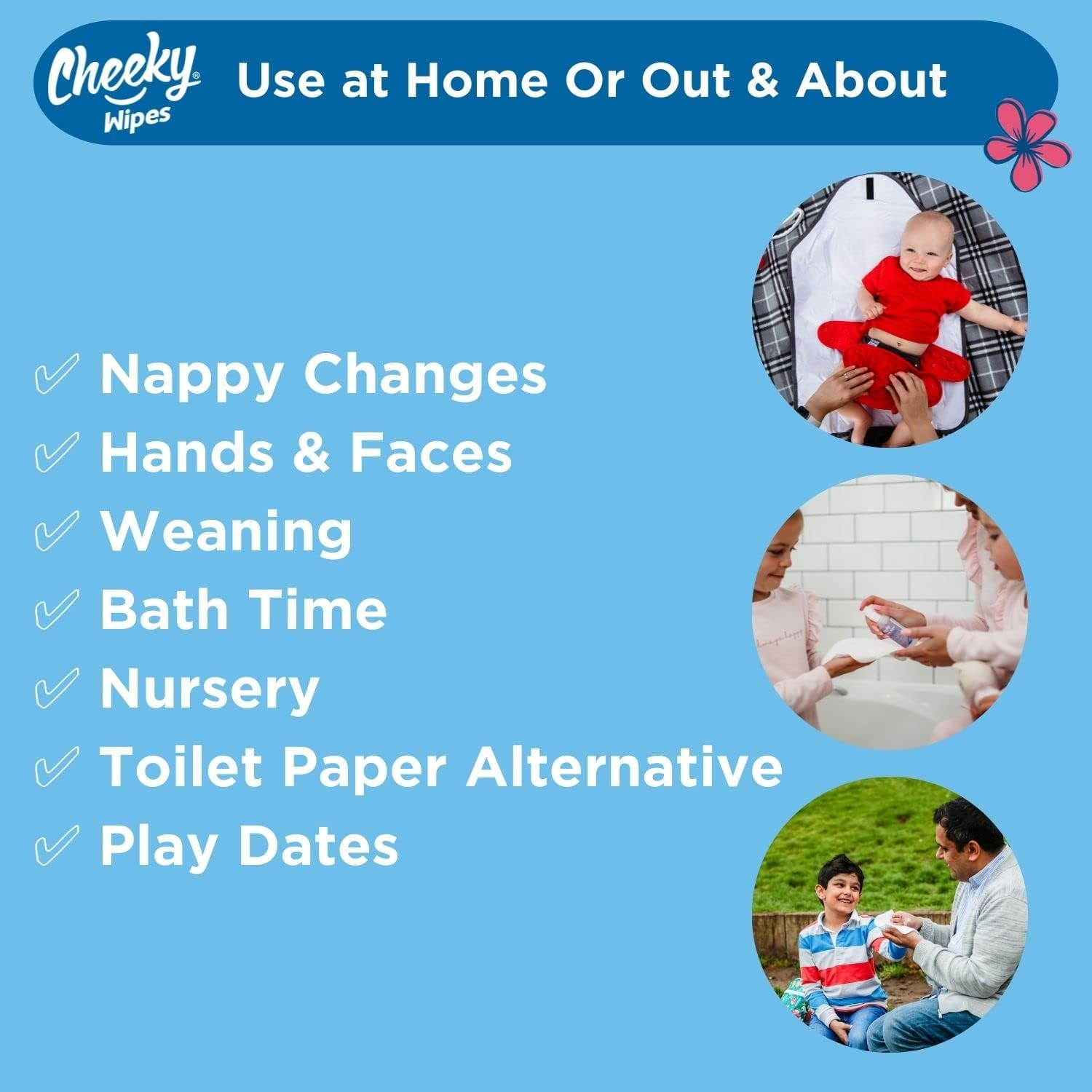 Cheeky Wipes - 25 Washable Rainbow Cotton Terry Cloth Wipes, 15X15Cm Reusable Towelling Wipes, Extra Soft & Perfect for Cleansing Baby'S Hands and Face | Eco Friendly image number 2