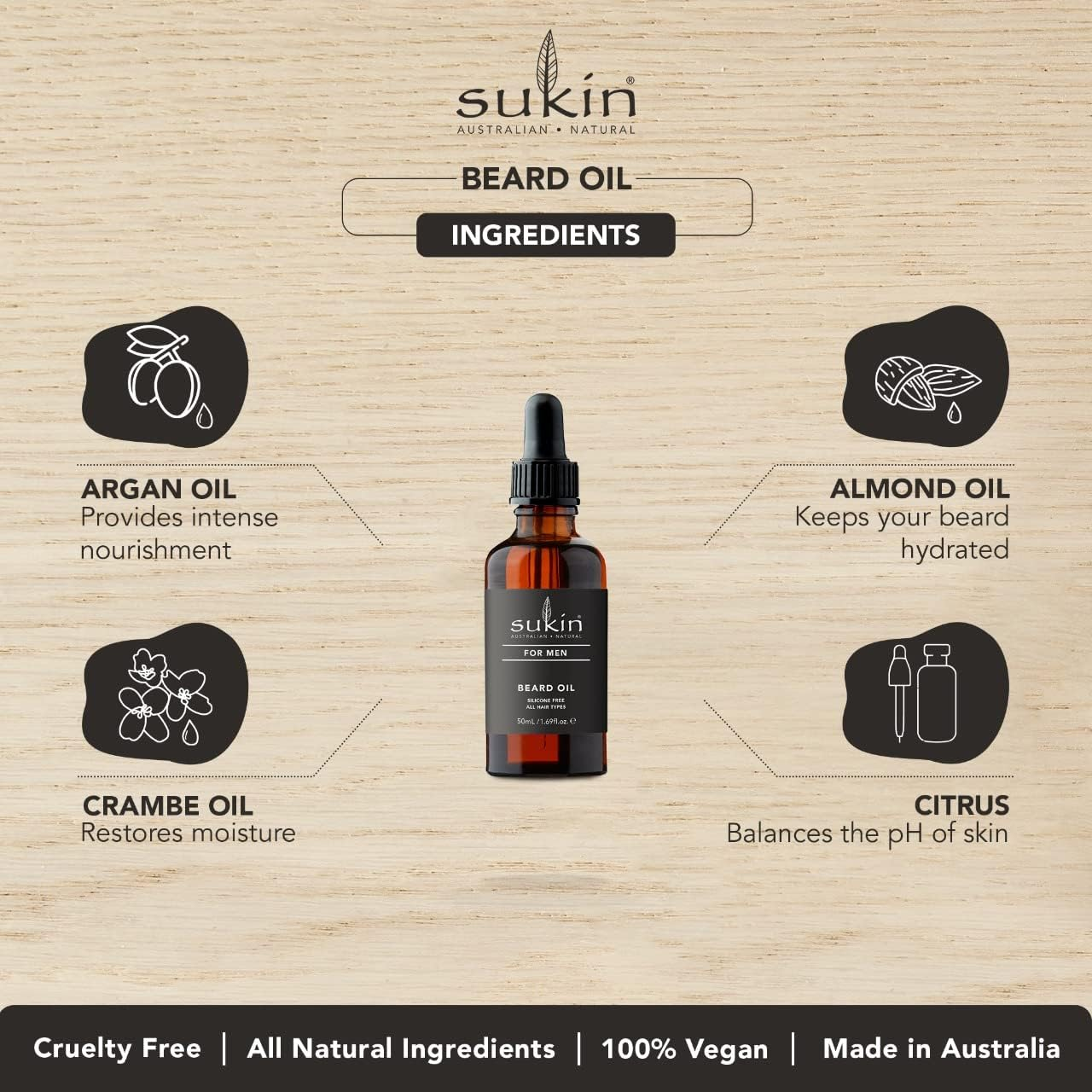 Sukin for Men, Beard Oil, 50Ml image number 2
