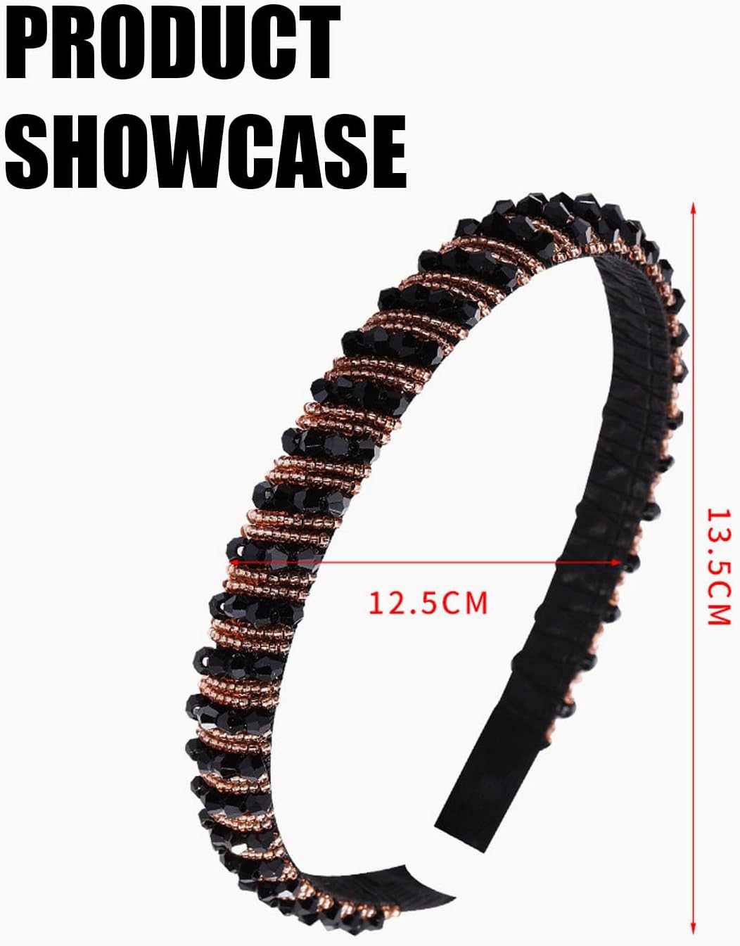 BPTRKOM Pack of 3 Glitter Headband for Women - Glitter Headband, Rhinestone Hair Band, Bling, Crystal Headbands, Thin Hair Bands, for Wedding, Evening Party, Prom image number 4