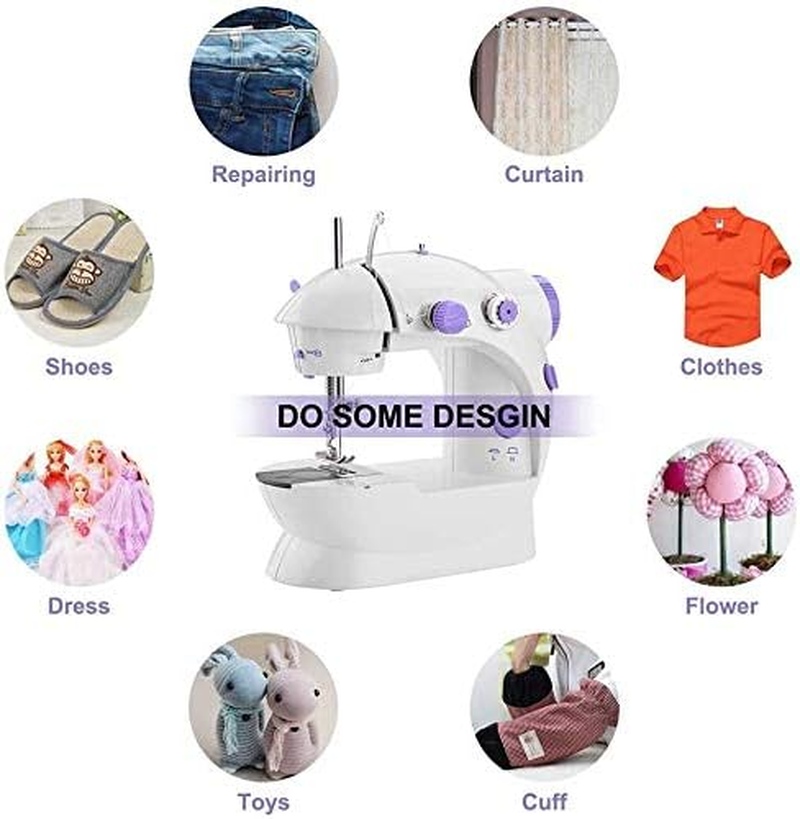 Mini Automatic Portable Electric Sewing Machine Compact Double Speeds Control Double Thread Electric Household Sewing Machine image number 5