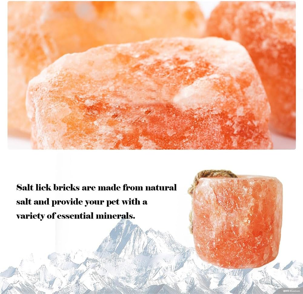 Himalayan Salt Lick Salt Block on Rope for Horse Animals Mineral Salt Licks;Natural Mineral Salt Block for Horses,Cattles,Deer,Goat,Livestock Long Lasting Original Pink Salt Lick (2.4-4.4Lbs) image number 3
