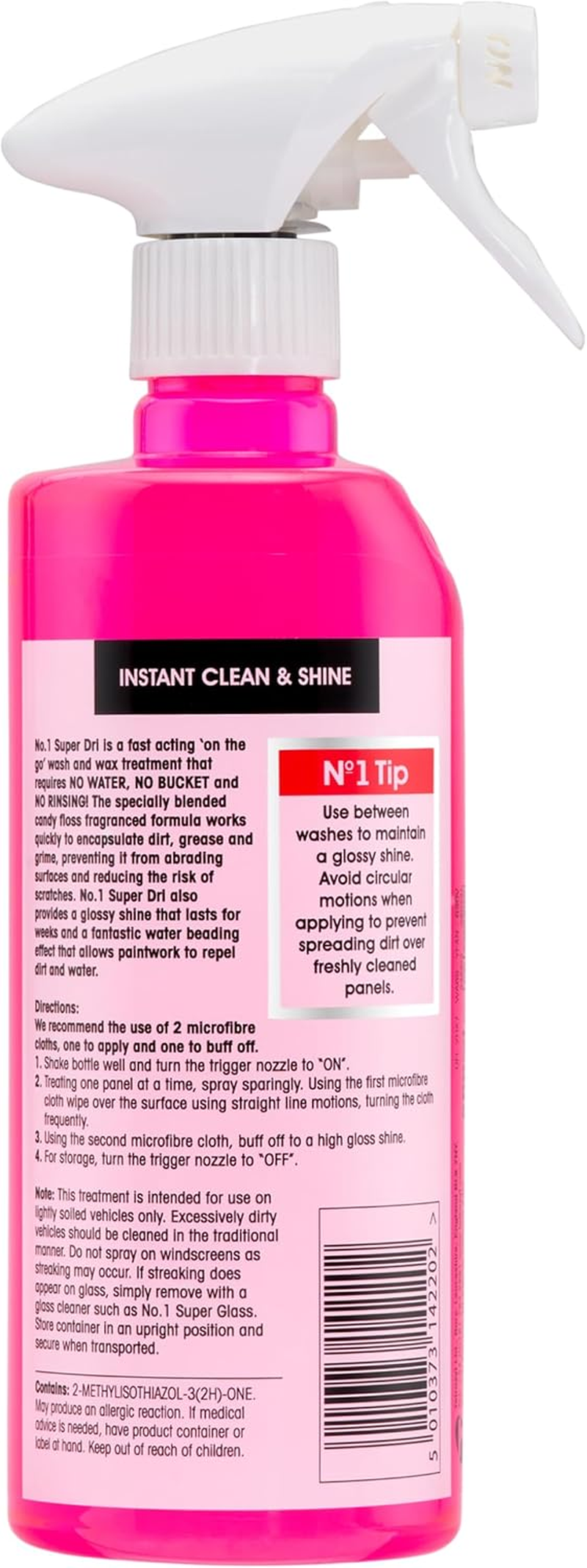 Carplan No.1 Super Dri Spray Waterless Wash and Wax Fast and Easy Car Wax 600 Ml image number 5