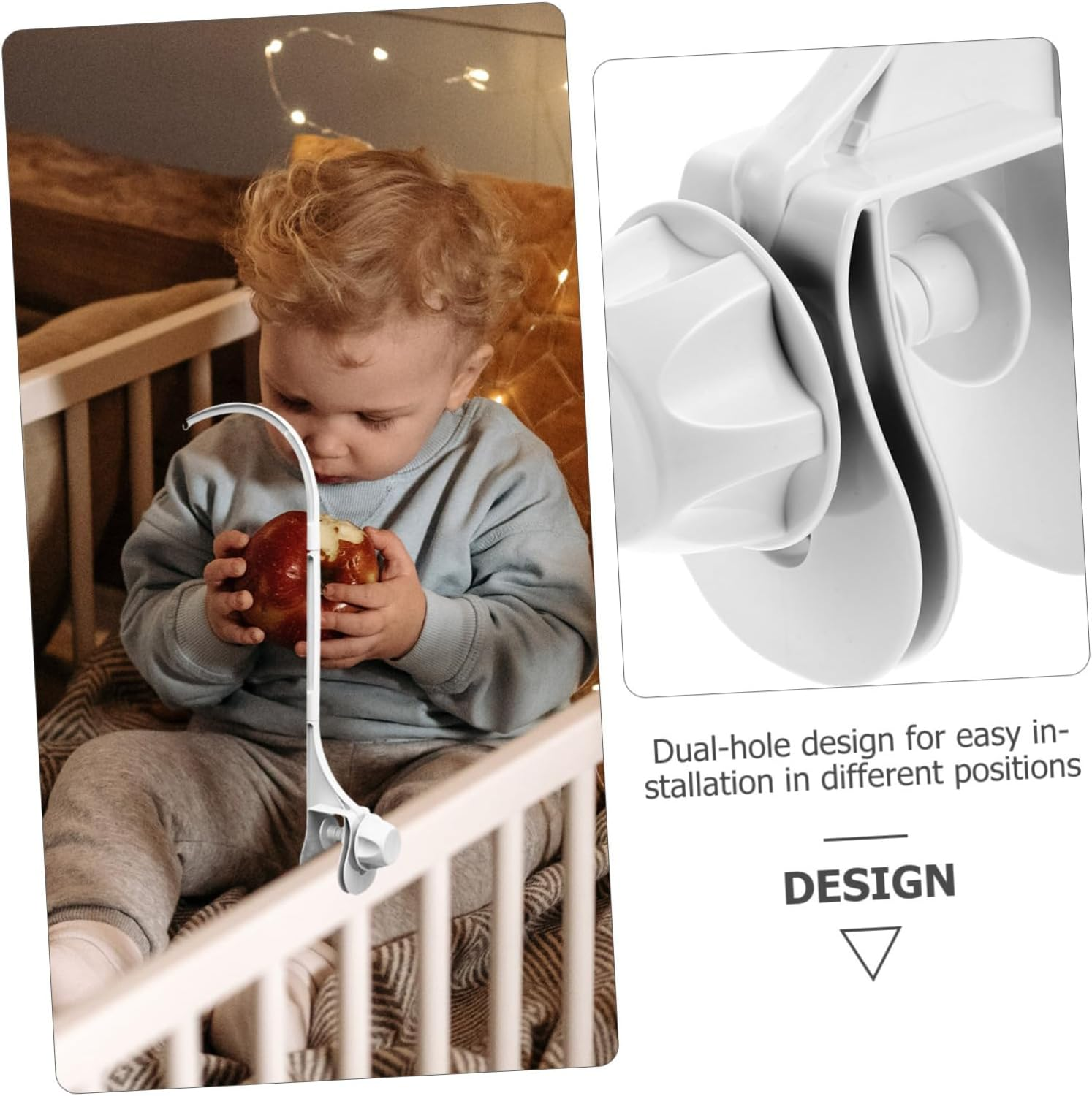 WOONEKY Crib Bed Bell Holder Mobile Arm Removable Mobile Stand for Cribs Plastic image number 3