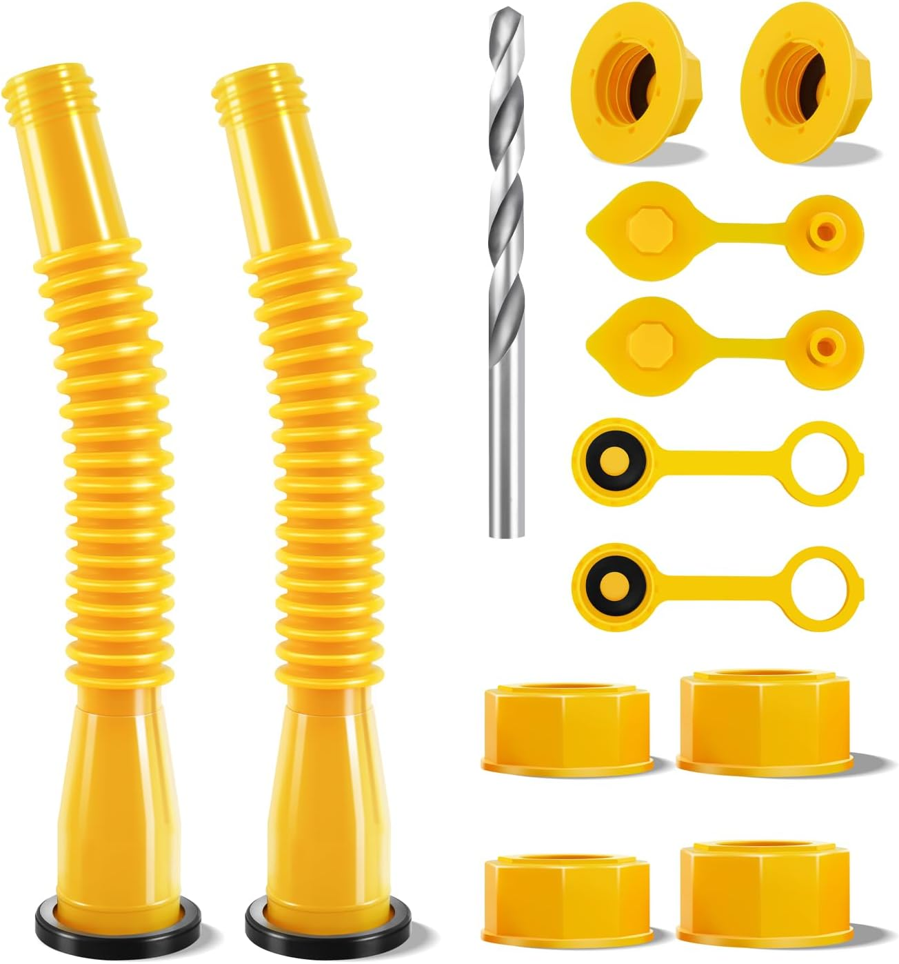 Gas Can Spout Replacement, 2-Kit Gas Can Nozzles Old Style Easy to Install, No-Spill Gas Can Nozzle Replacement, Upgraded Gas Can Spouts with Gas Can Vent Cap, Fit for Most 1/2/5/10 Gallon Cans image number 4