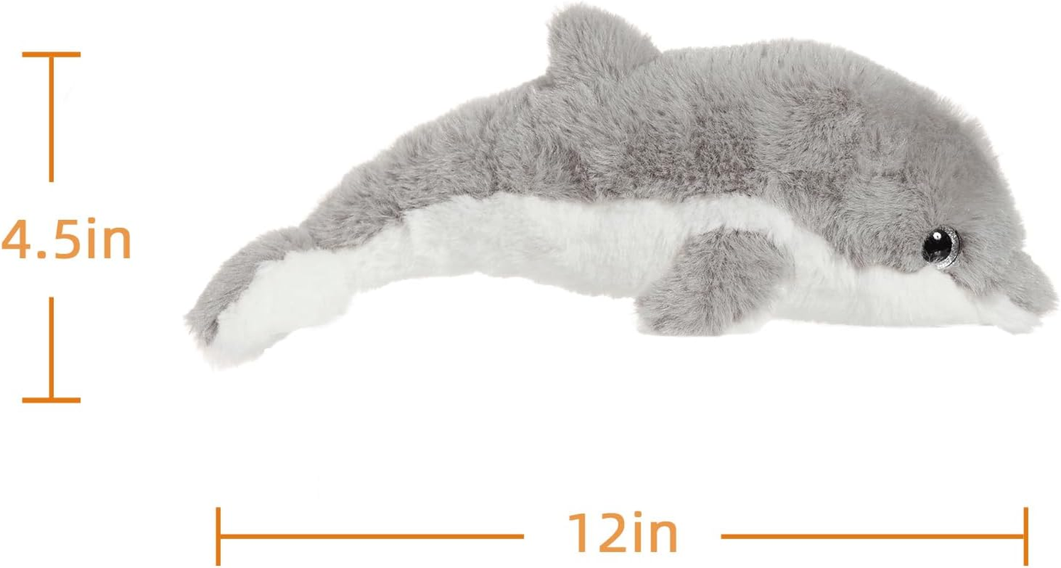 Apricot Lamb Ocean Stuffed Animals Toys Plush Gray Dolphin Sea Animal Soft Cuddly Perfect for Girls Boys (Gray Dolphin, 12 Inches) image number 2