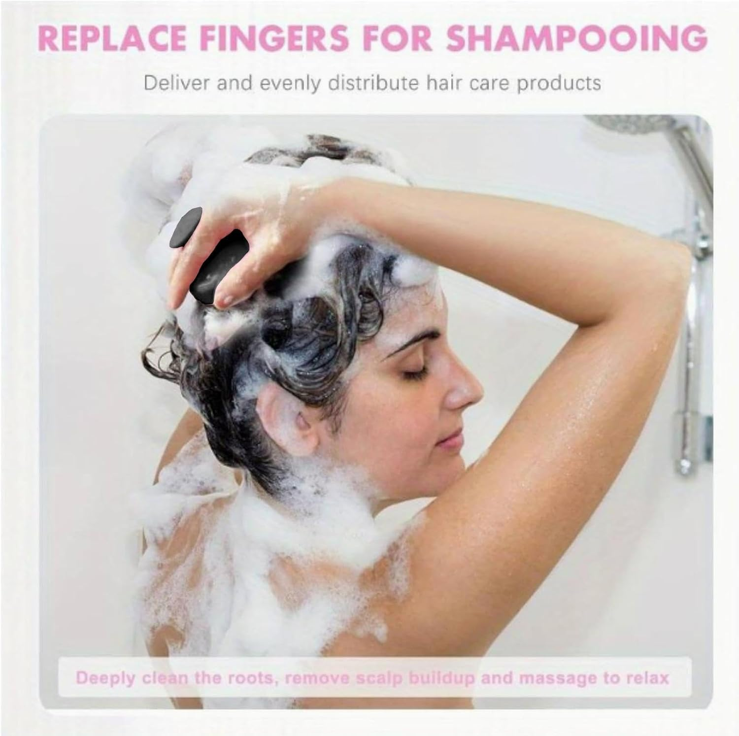 ZALHIN Silicone Scalp Massager Brush - Ergonomic Scalp Massage Brush, Soft Hair Scrubber for Shower, Hotel, Travel & Dormitory Use image number 2