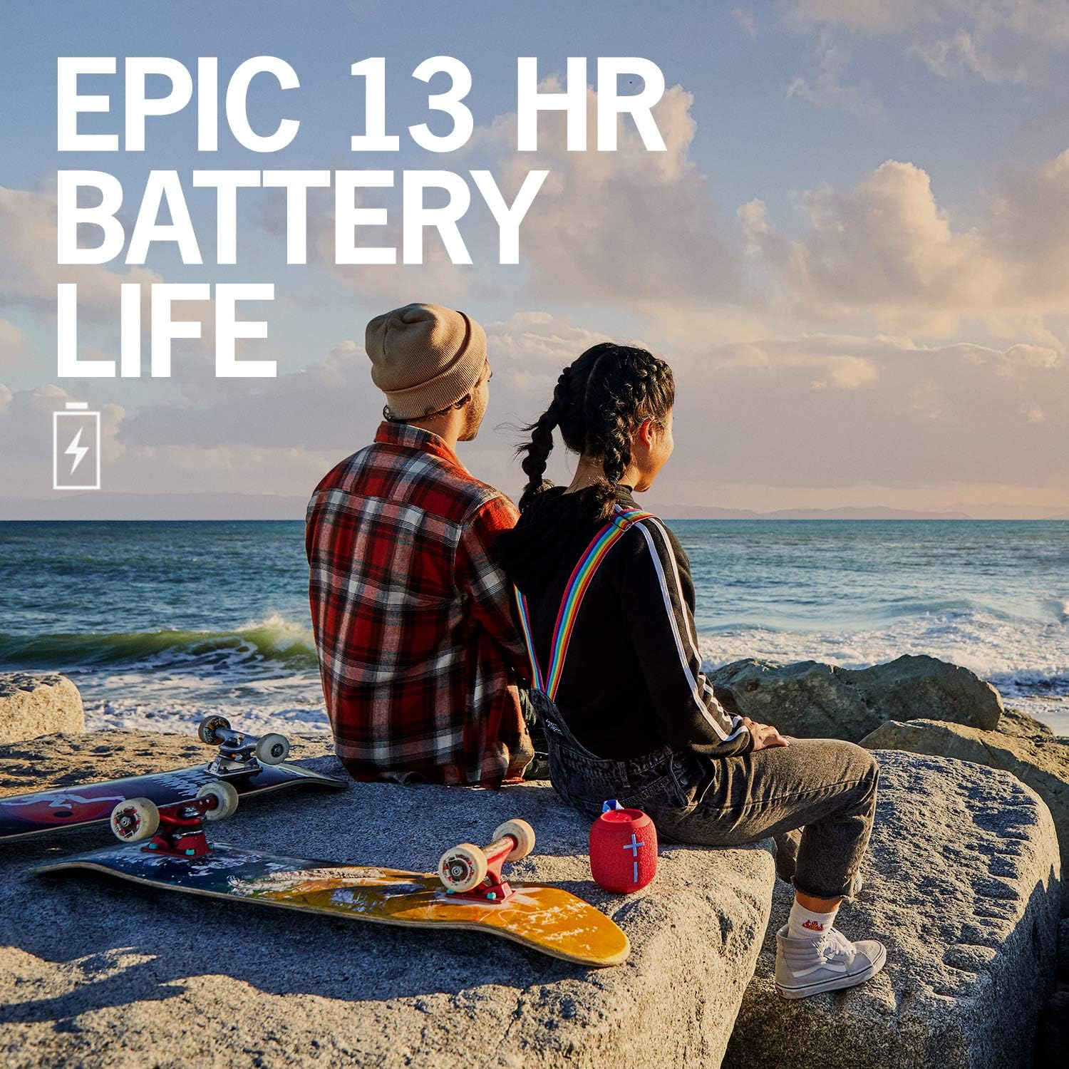 Ultimate Ears Wonderboom 2, Portable Wireless Bluetooth Speaker, Big Bass 360 Sound, Waterproof / Dustproof IP67, Floatable, 100 Ft Range - Radical Red image number 1