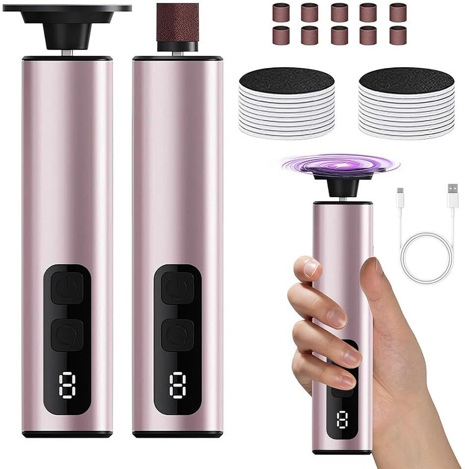 2-In-1 Electric Foot File Callus Remover 9 Adjustable Speed USB for Home & Salon image number 3