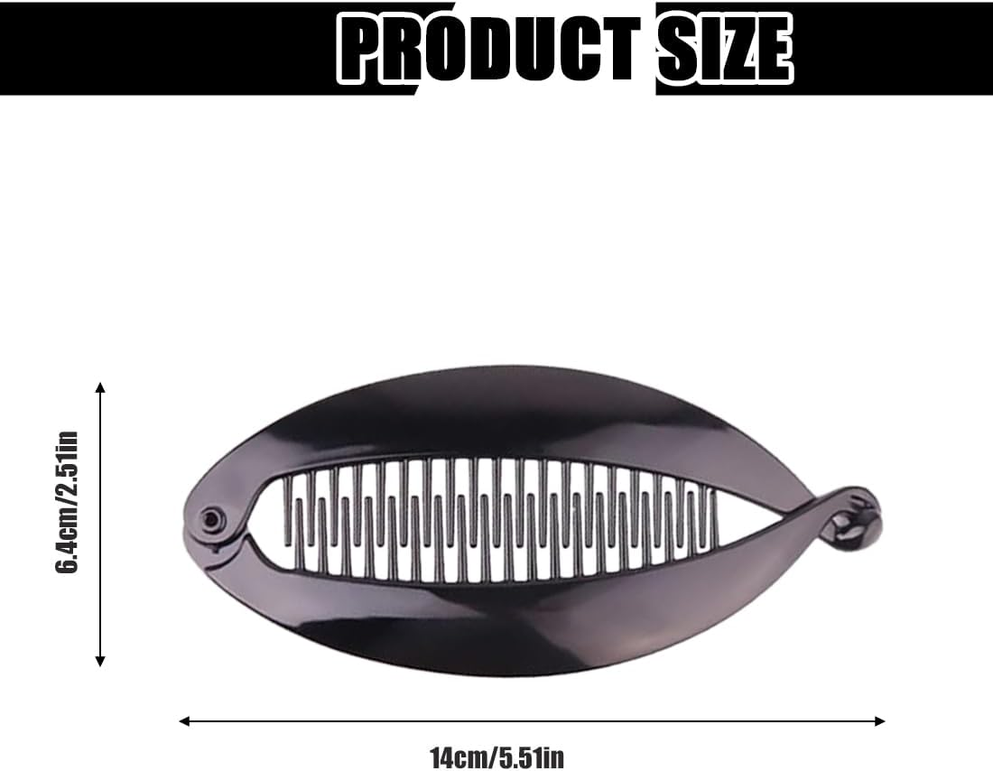 Pack of 4 Banana Clips Hair Clips Banana Fish Combs Fish Clips Banana Clip Hair Tinted Comb Handle Size 14 Cm for Women Girls Vintage Fishtail Hair Clip French image number 3