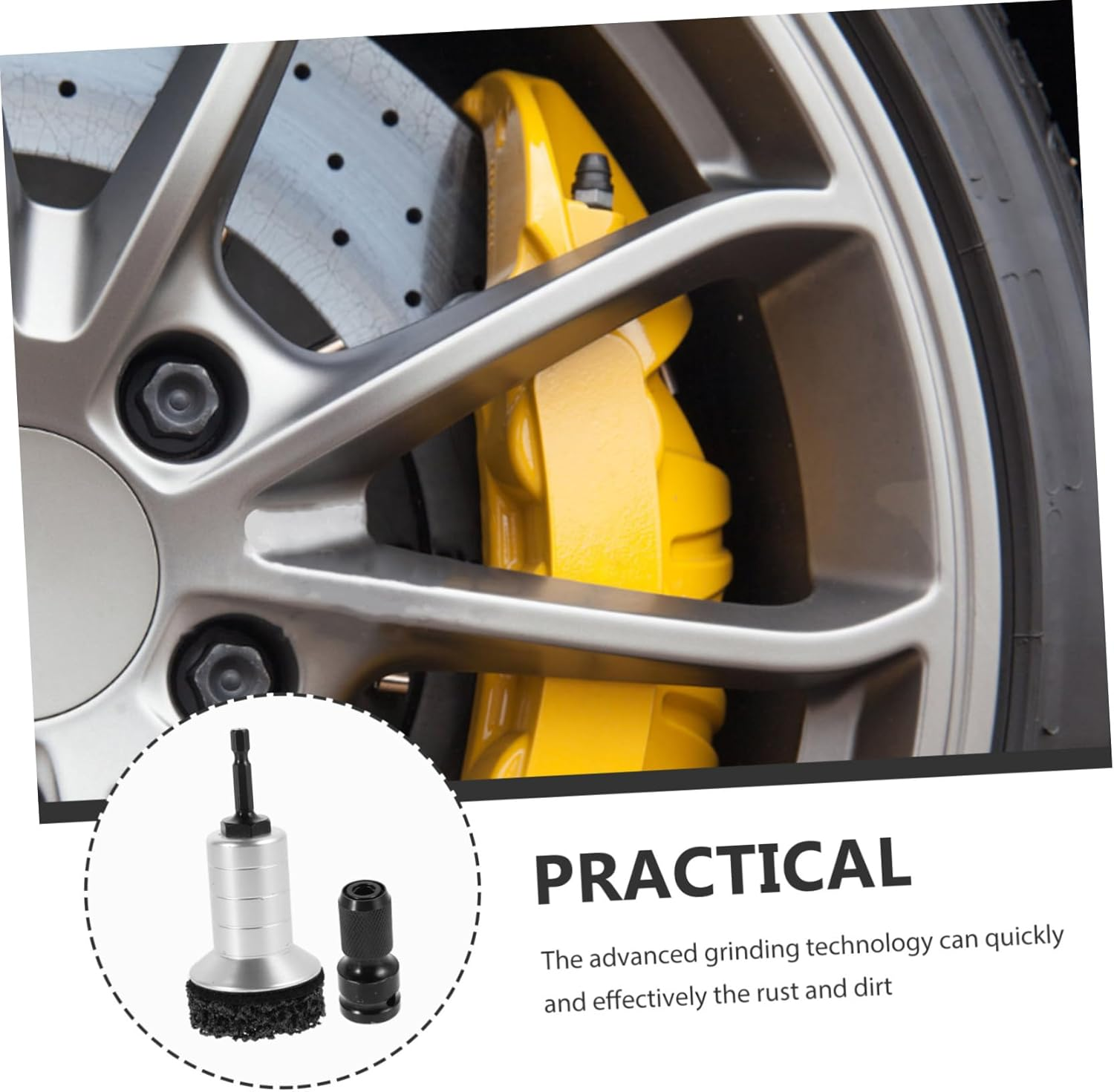 JUMPLAWN Rust Removal Tool for Wheel Hub Automotive Wheel Rust Cleaning Tool and Brake Disc Maintenance image number 2