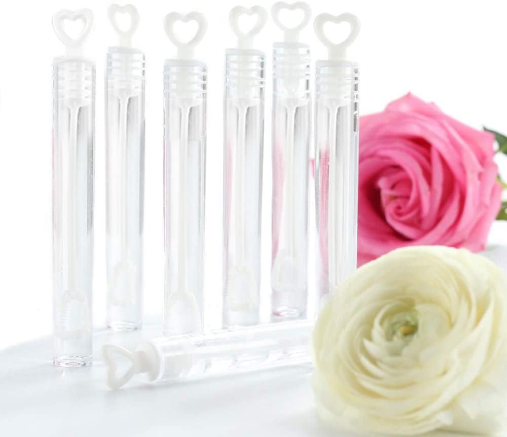 50 Pcs White Heart Bubble Wands, Perfect for Wedding, Valentine'S Day, Engagement
