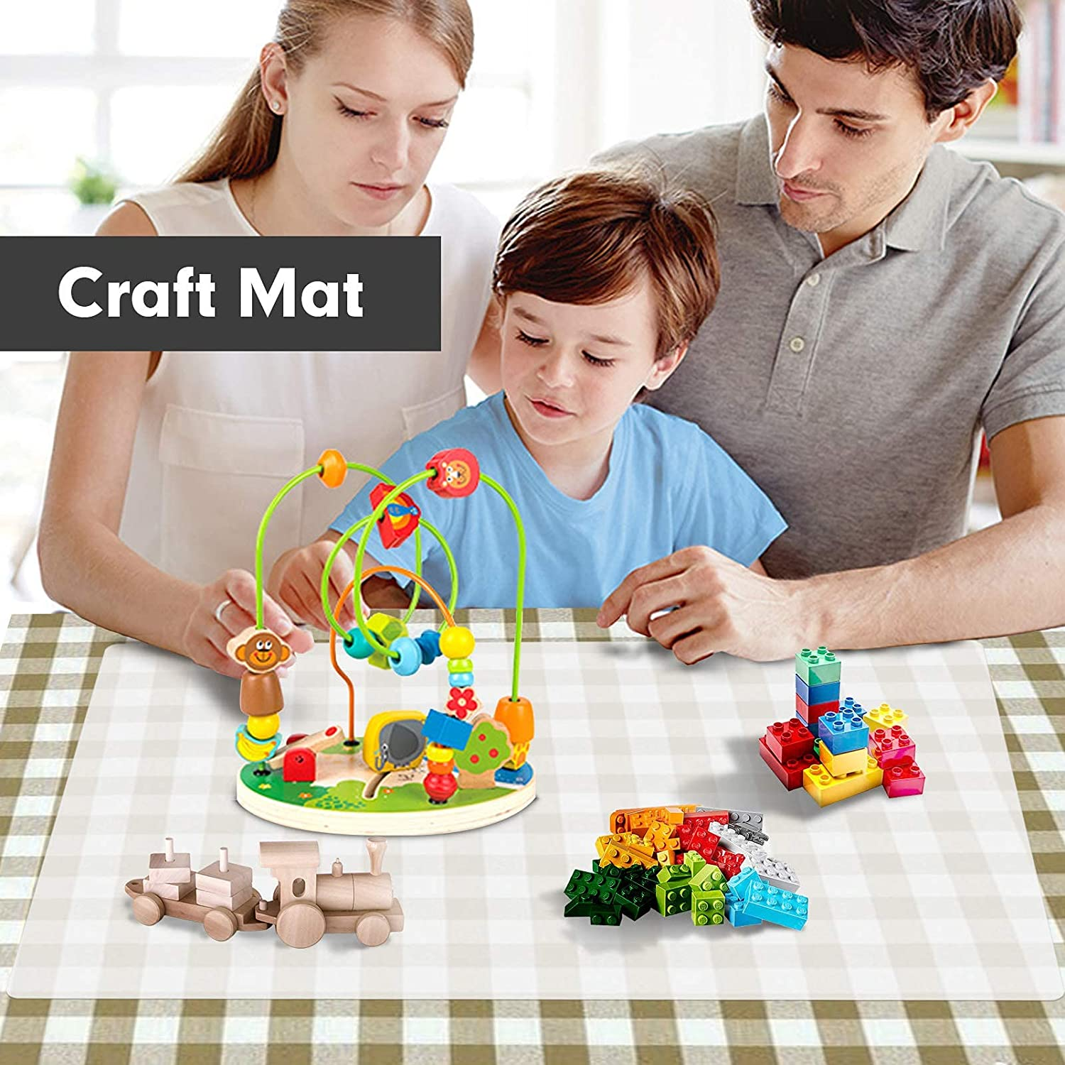 Pinrui Large Silicone Mat 60 X 40Cm of 1, Non-Slip Kitchen Bench Top Protector for Air Fryer, Microwave, Table, Easy to Clean (Clear)