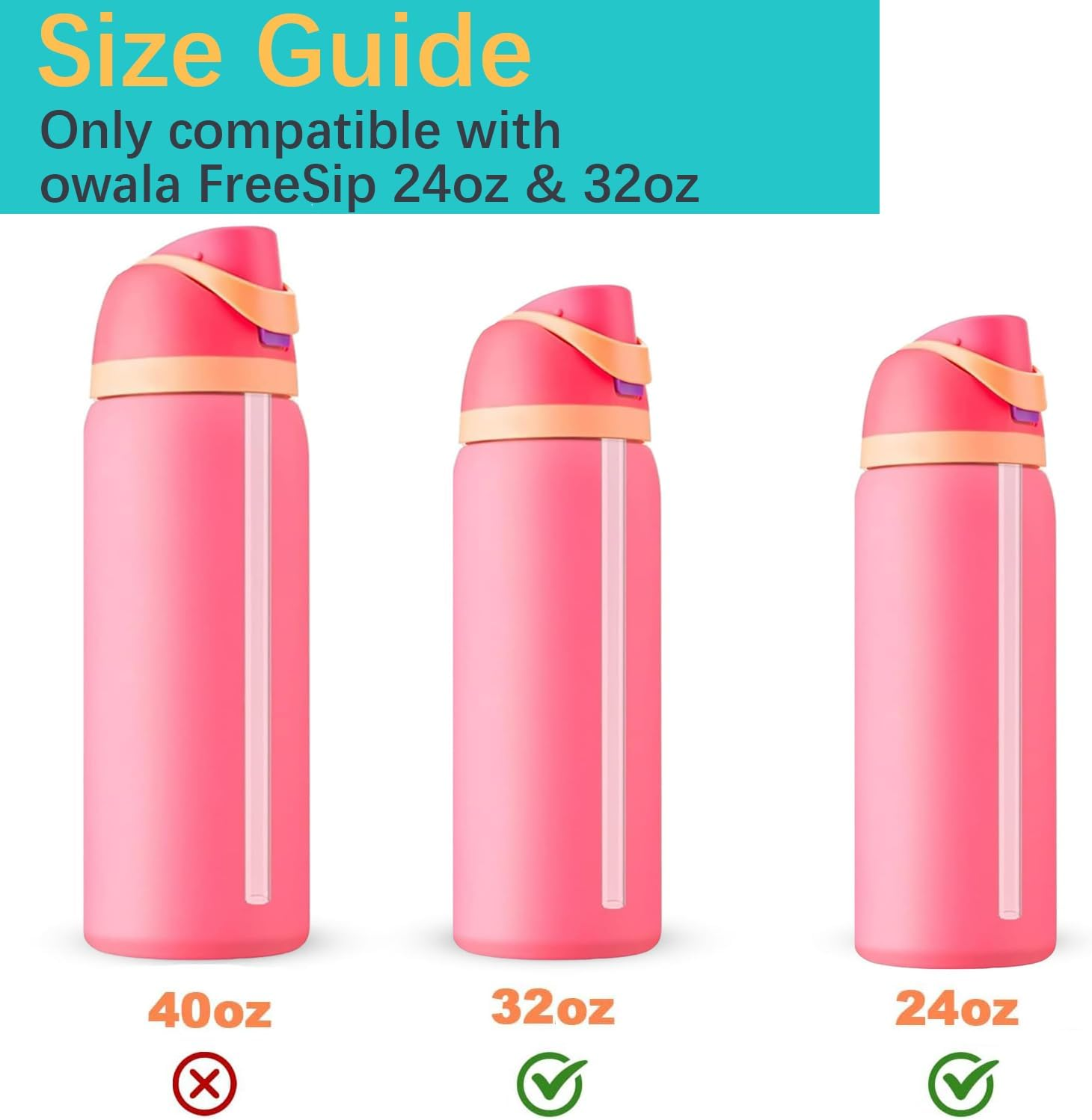 6 PCS Replacement Straws for Owala Freesip 32Oz Water Bottle,Reusable Plastic Straws with Cleaning Brush for Owala 24 Oz Plastic Straw Travel Sports Cup Accessories, Clear image number 1